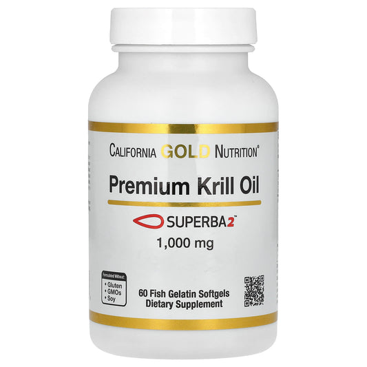 California Gold Nutrition Krill Oil Supplement with Superba2, 1,000mg, 60 Softgels - Image 1