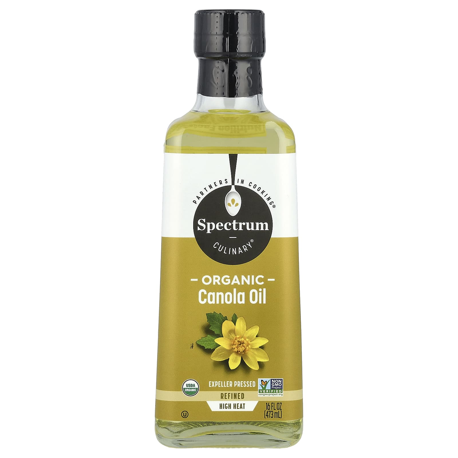Spectrum Culinary, Organic Canola Oil, Expeller Pressed, Refined, 16 fl oz (473 ml) - Image 1