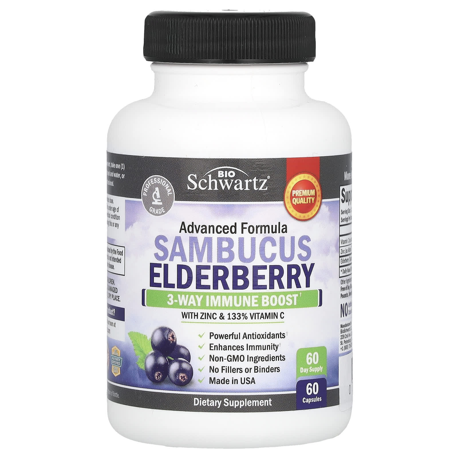 BioSchwartz Elderberry with Zinc & Vitamin C - Immune Support Supplement - Image 1