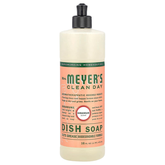 Mrs. Meyers Clean Day, Dish Soap, Geranium, 16 fl oz (473 ml) - Image 1