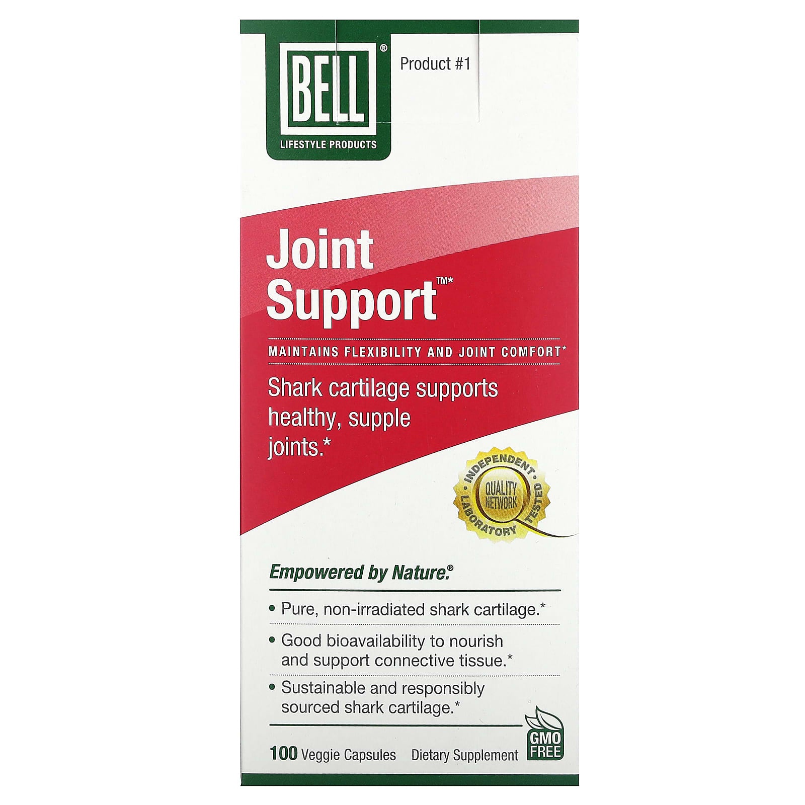 Bell Lifestyle Joint Support, 100 Veggie Capsules, Shark Cartilage for Joint Health - Image 1