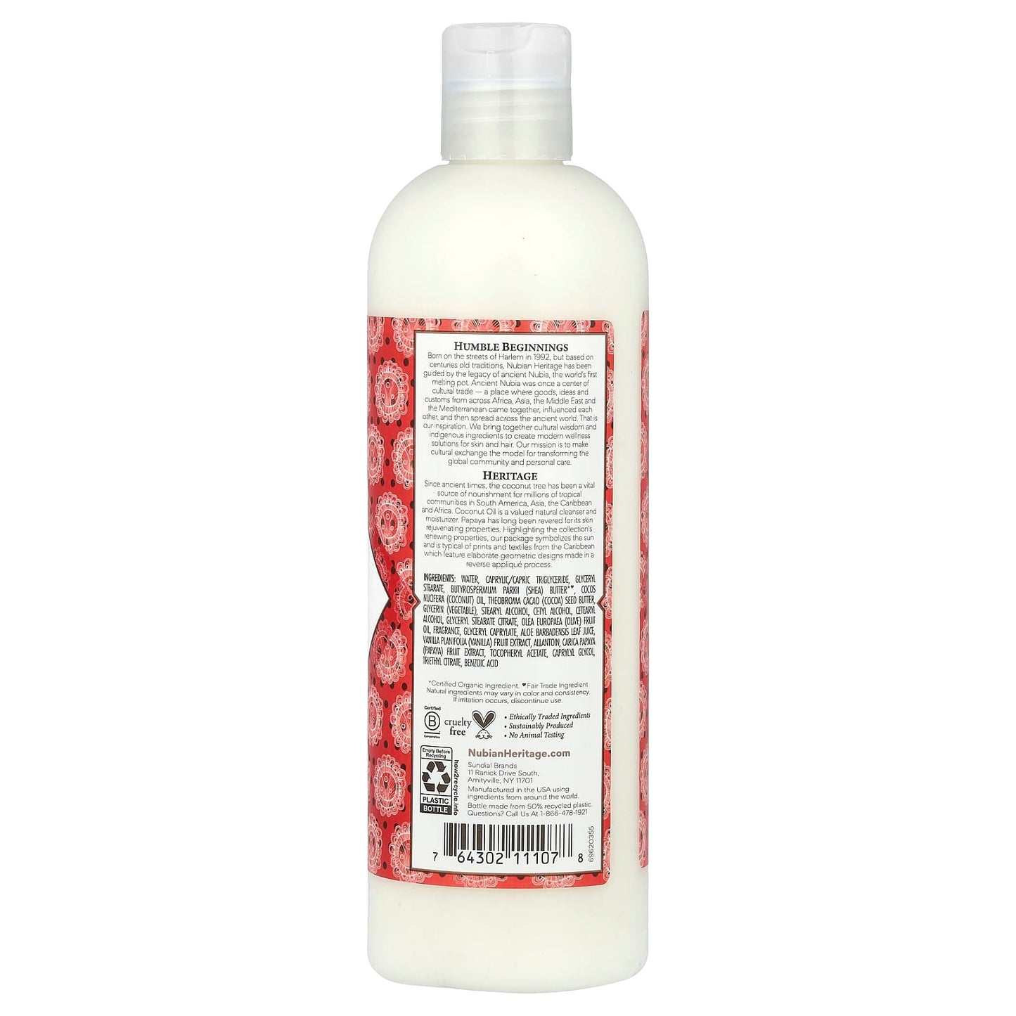 Nubian Heritage, Body Lotion, Coconut & Papaya, 13 fl oz (384 ml) - Image 2