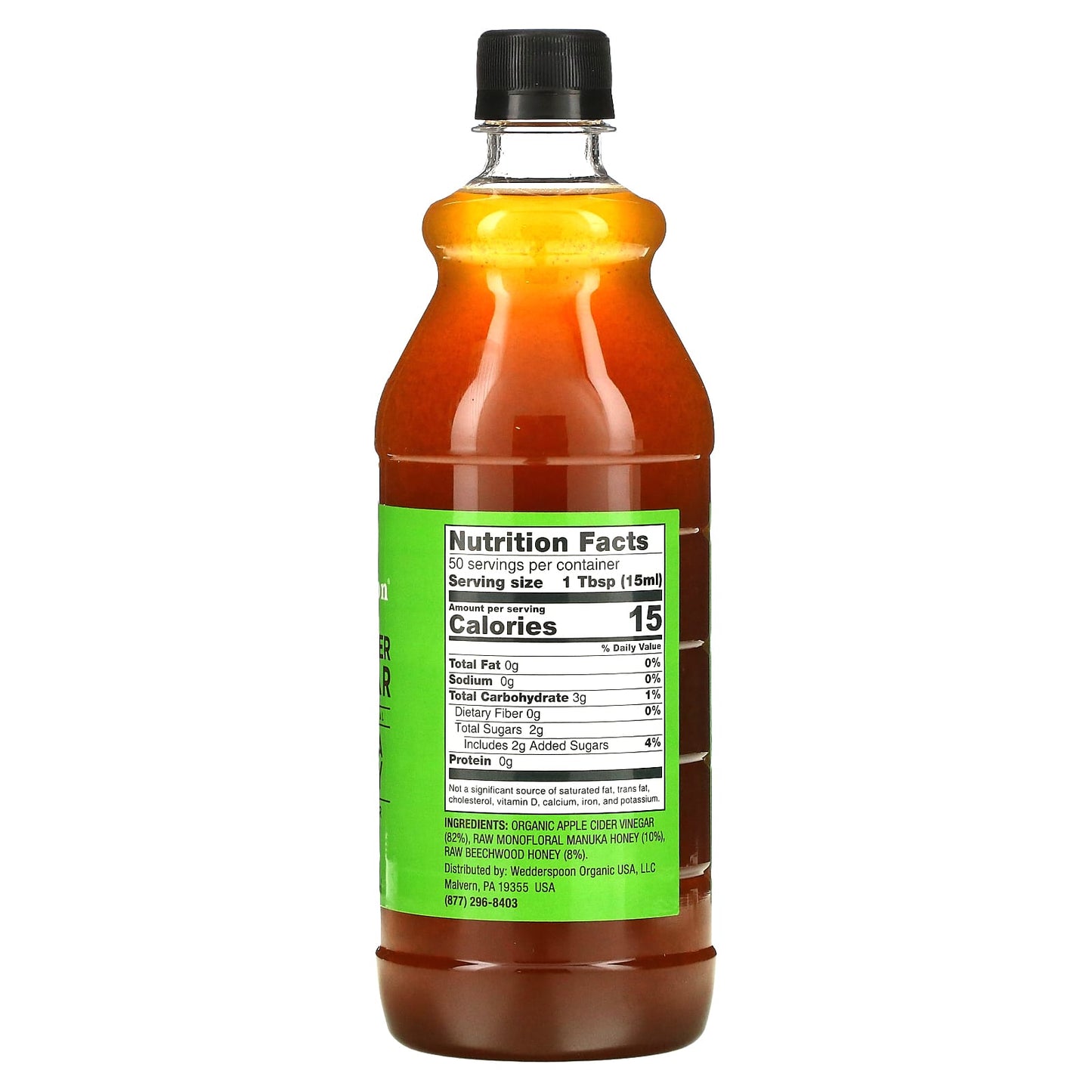 Wedderspoon, Raw Apple Cider Vinegar with Monofloral Manuka Honey, 25 fl oz (750 ml) - Image 2