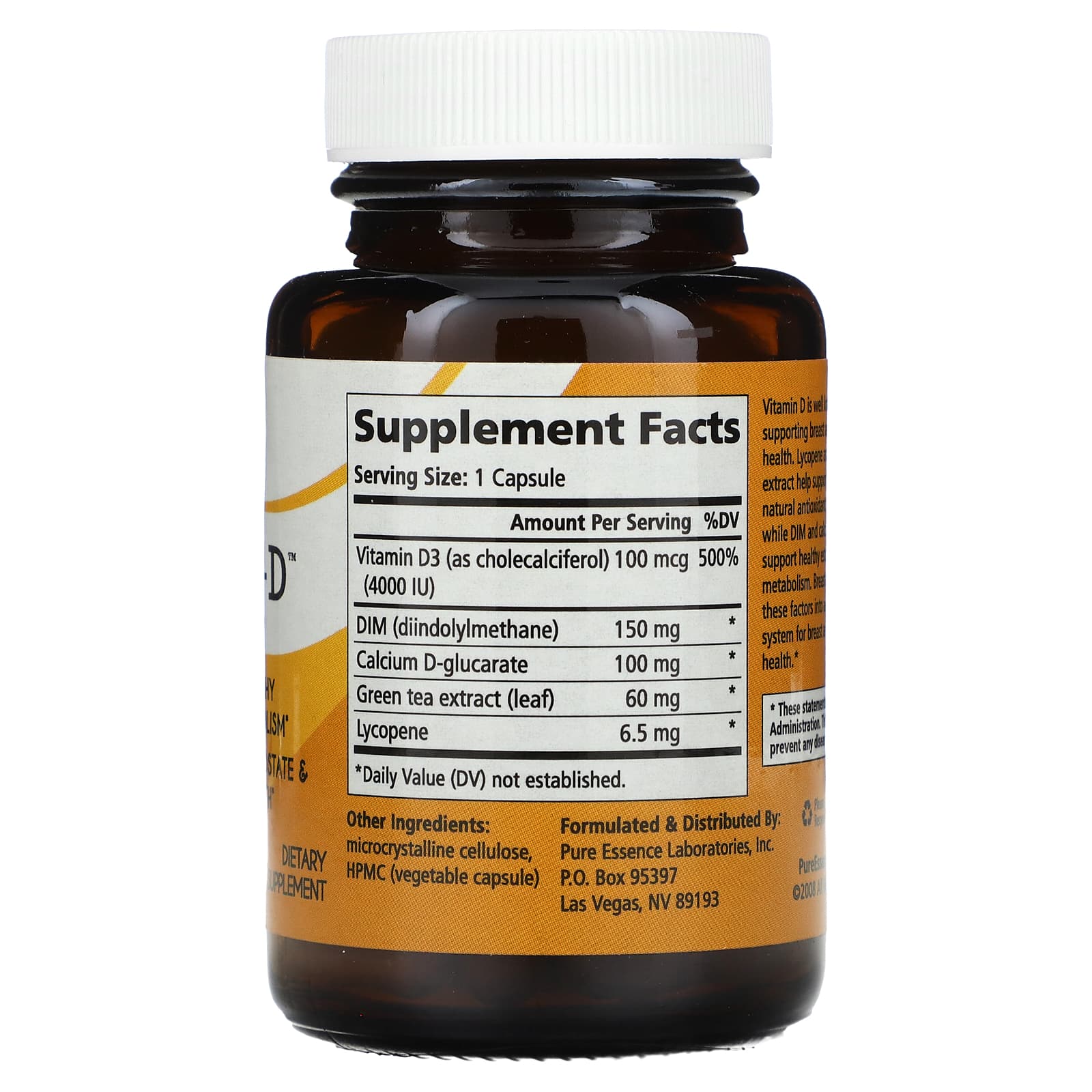 Pure Essence, Breast-D, 30 Vegi-Caps - Image 2