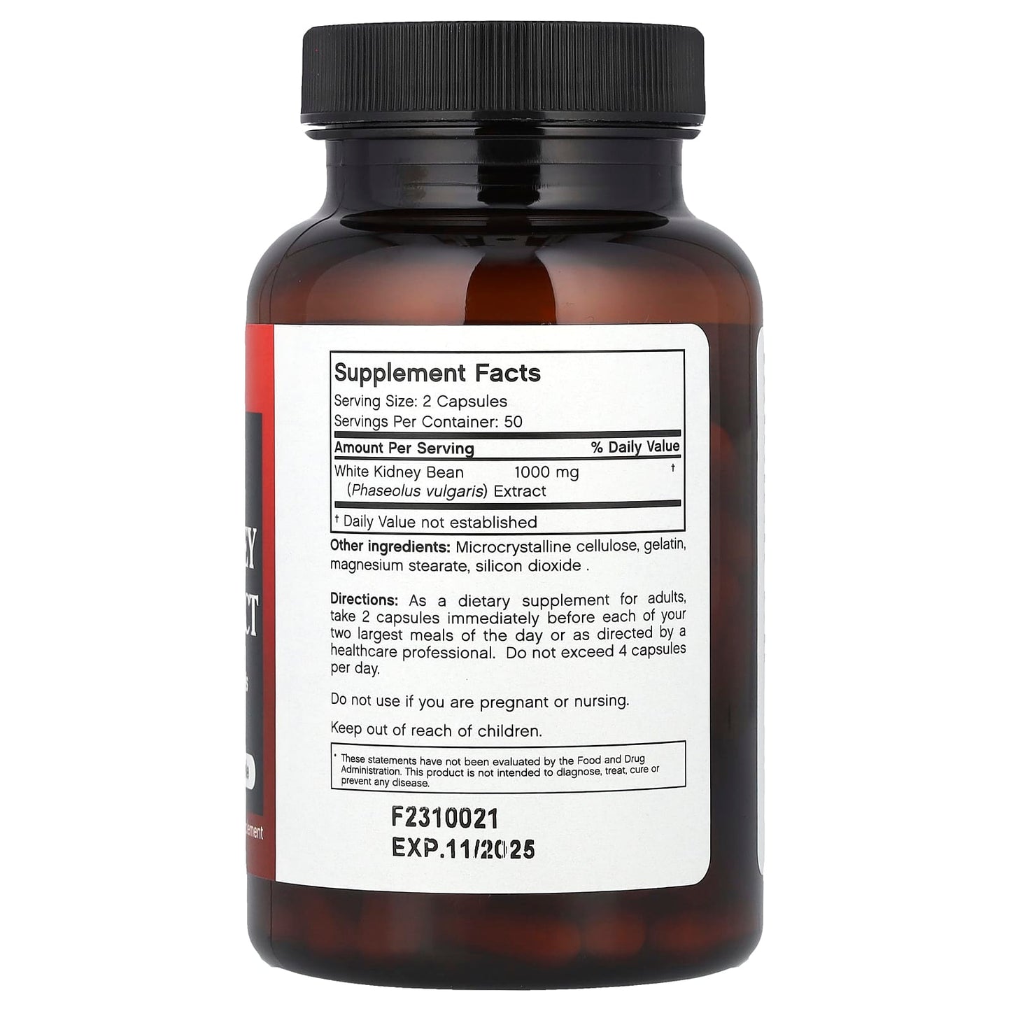White Kidney Bean Extract Supplement by Futurebiotics, Stimulant-Free, 500mg - Image 2