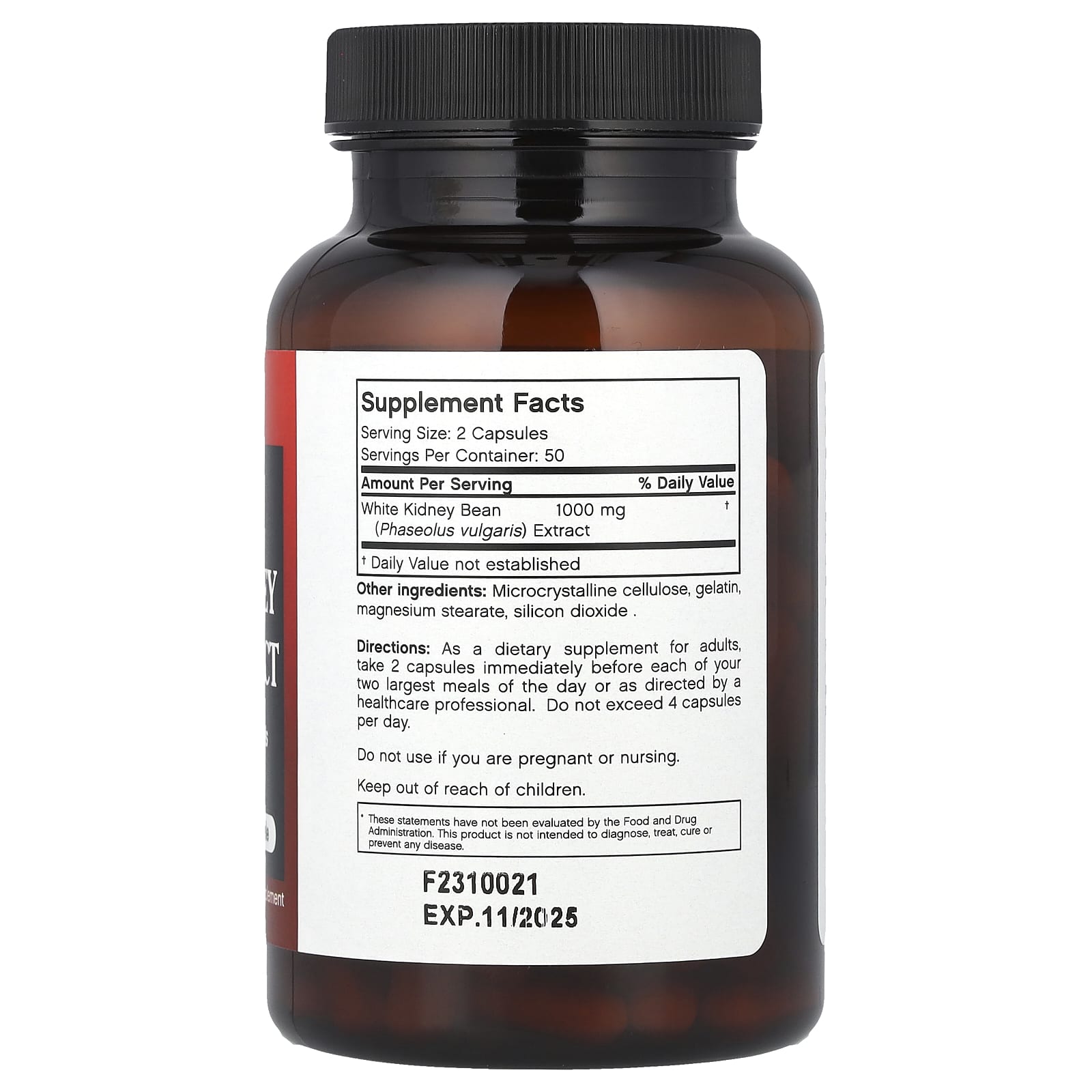 White Kidney Bean Extract Supplement by Futurebiotics, Stimulant-Free, 500mg - Image 2