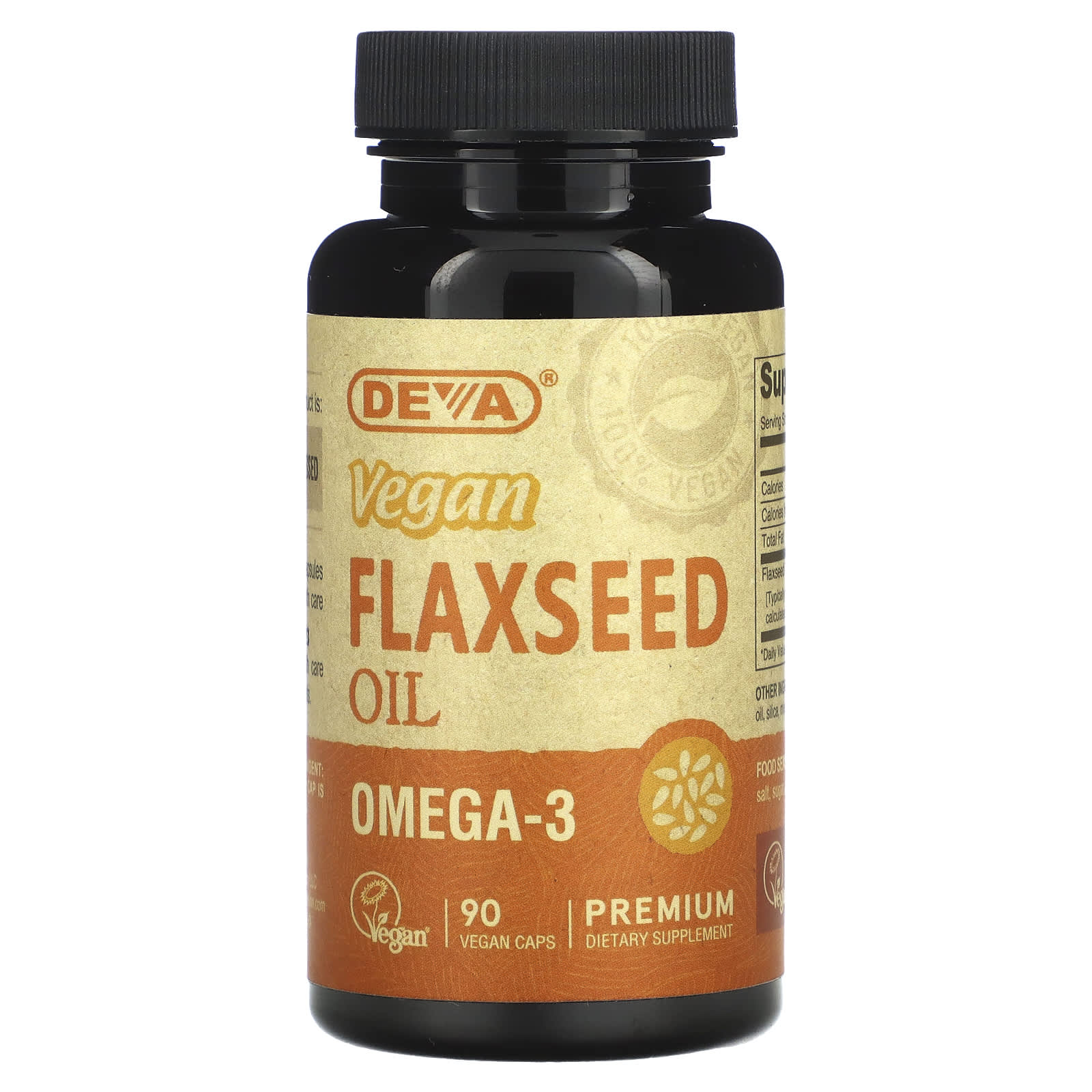 Vegan Flaxseed Oil Supplement for Omega-3 - 90 Caps 500mg - Image 1