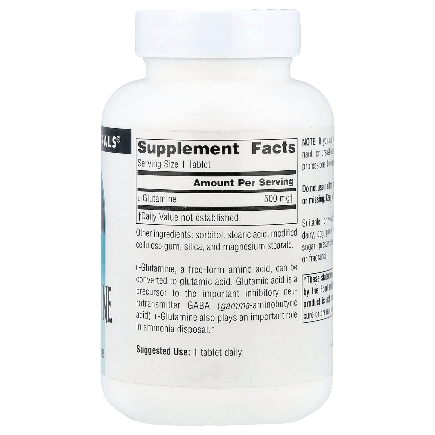 Source Naturals, L-Glutamine, 500 mg, 100 Tablets - Image 2