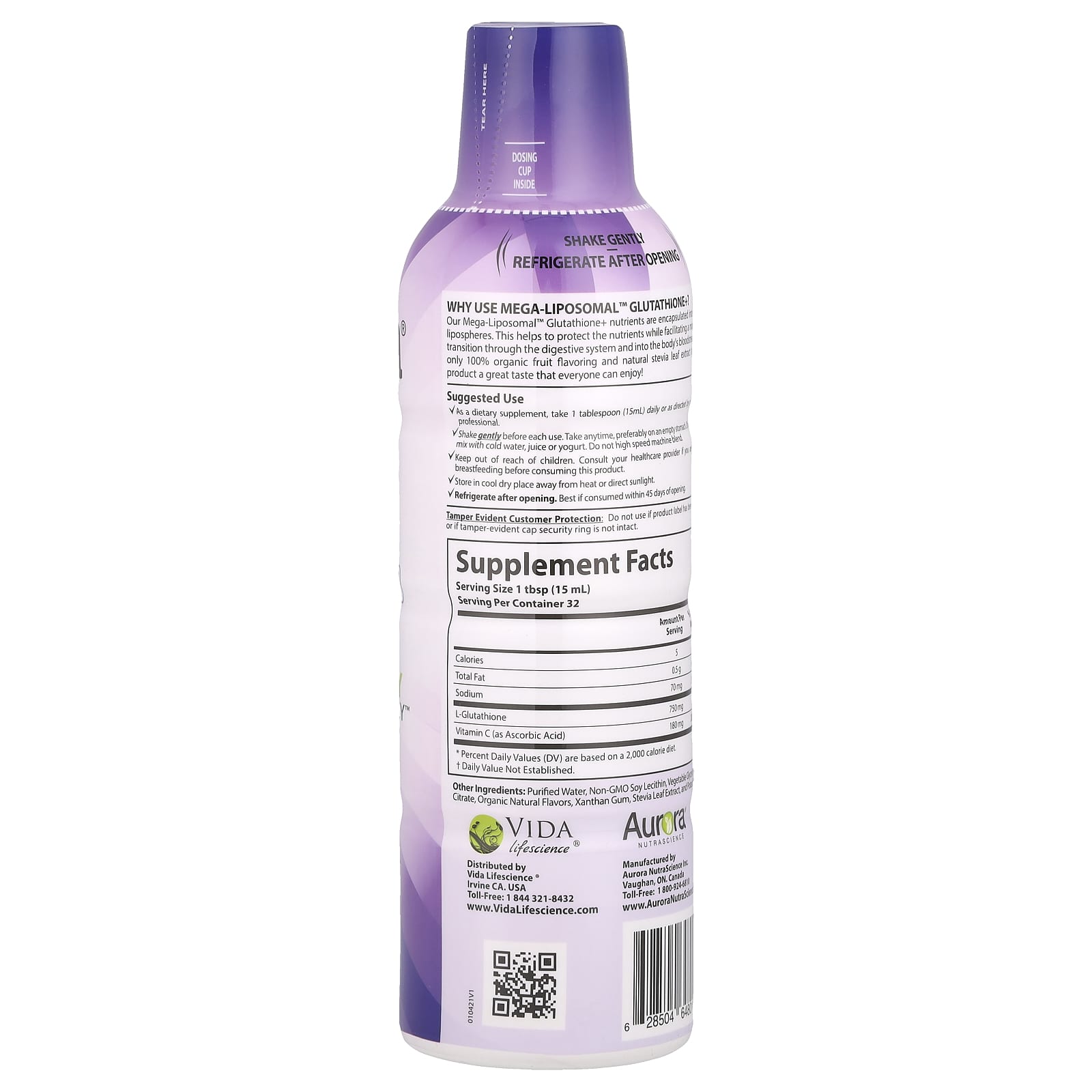 Boost Energy & Immunity with Aurora Nutrascience Mega-Liposomal Glutathione+ 750mg - Image 2