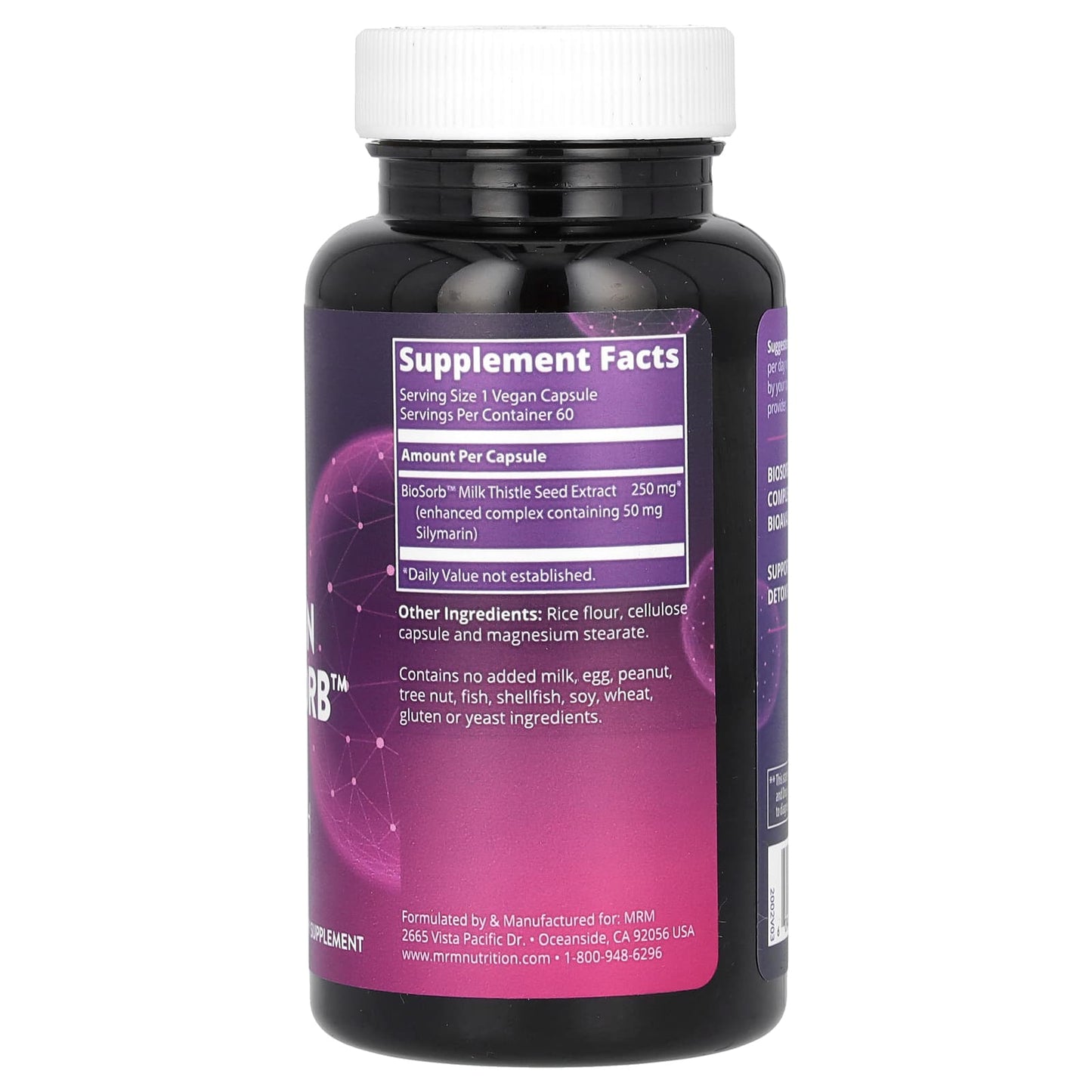 MRM Nutrition, Silymarin with Biosorb, 60 Vegan Capsules (250 mg per Capsule) - Image 2