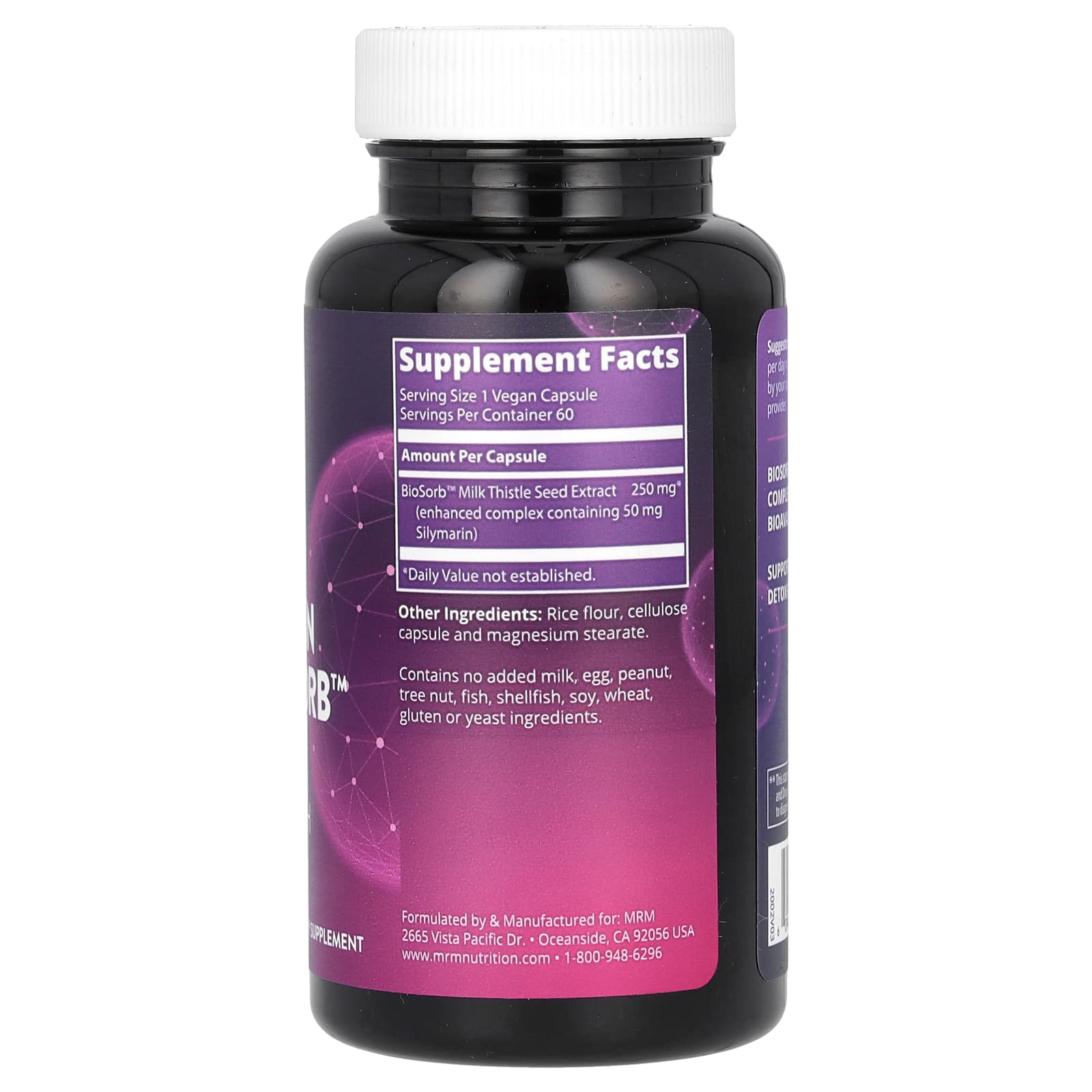 MRM Nutrition, Silymarin with Biosorb, 60 Vegan Capsules (250 mg per Capsule) - Image 2