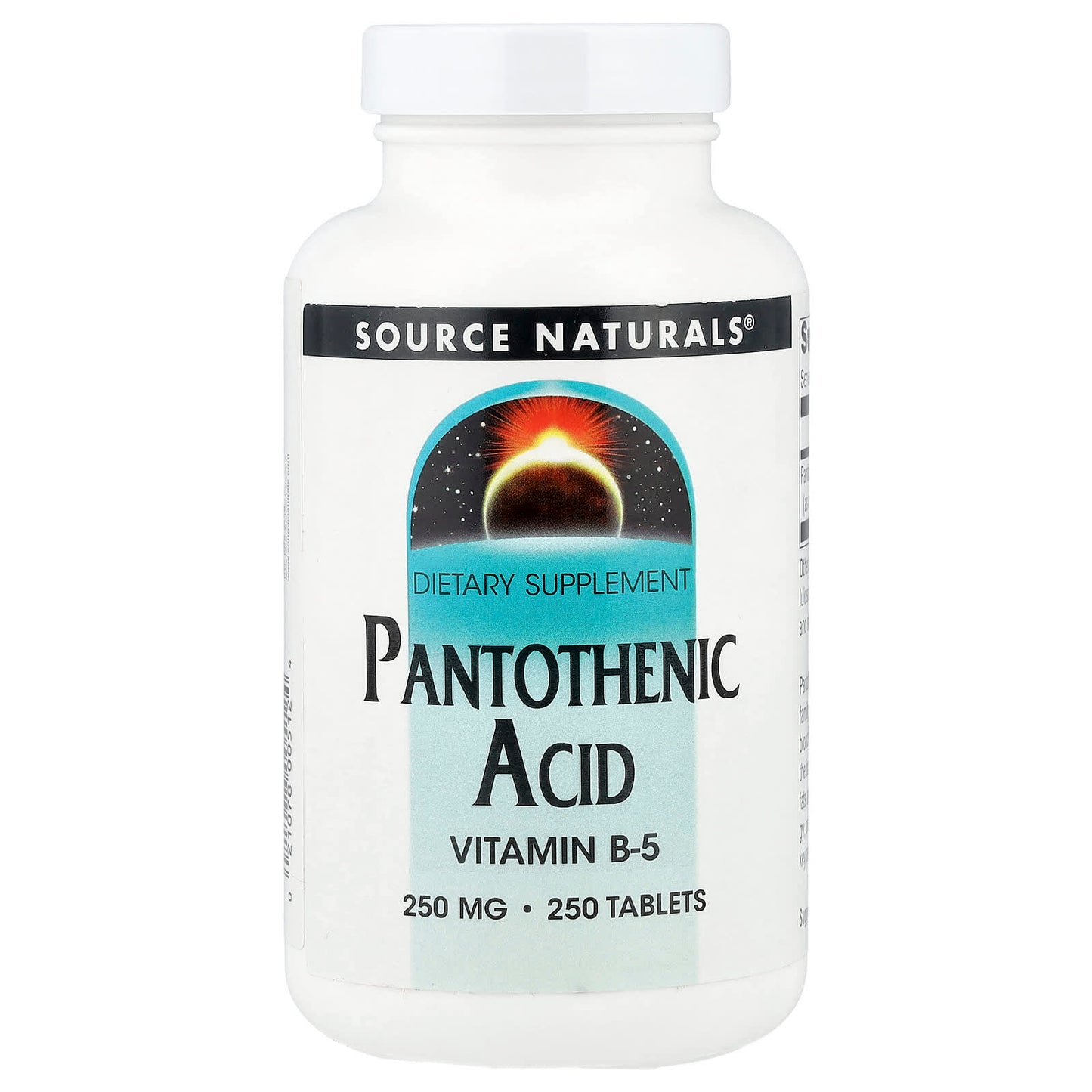 Source Naturals, Pantothenic Acid, 250 mg, 250 Tablets - Image 1