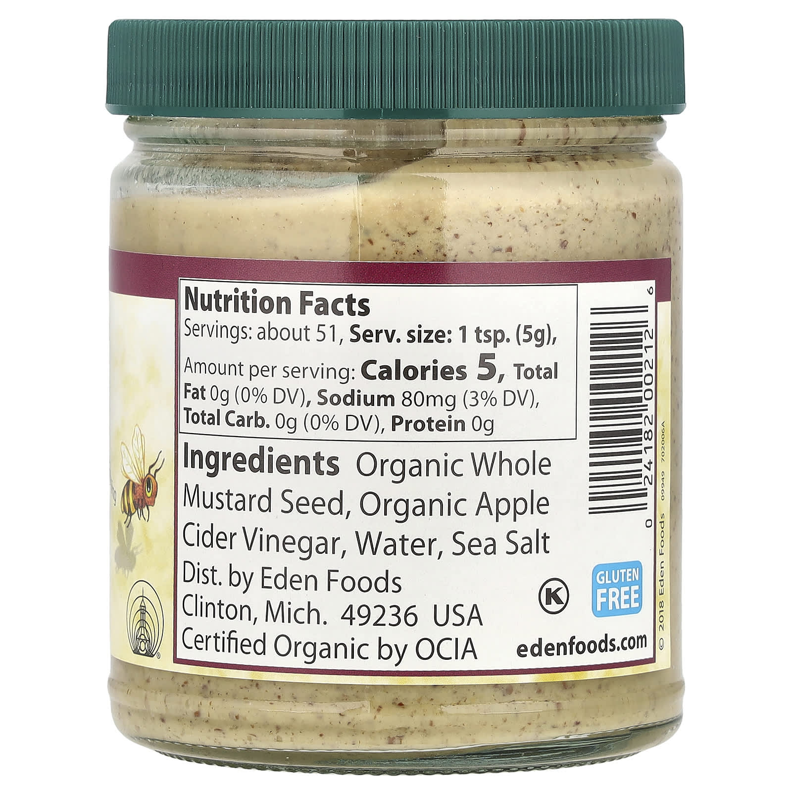 Organic Brown Mustard by Eden Foods - 9 oz (255g) - Image 2