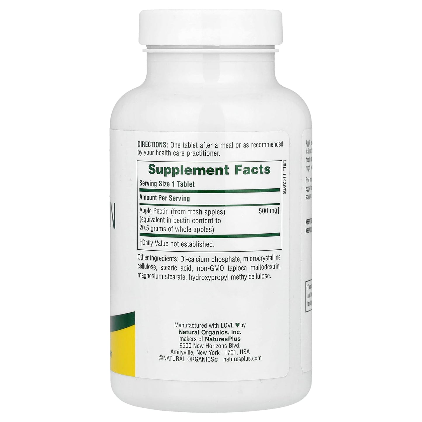 NaturesPlus, Apple Pectin, 500 mg, 180 Tablets - Image 2