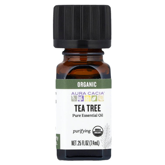 Certified Organic Tea Tree Essential Oil by Aura Cacia, 0.25 fl oz - Image 1