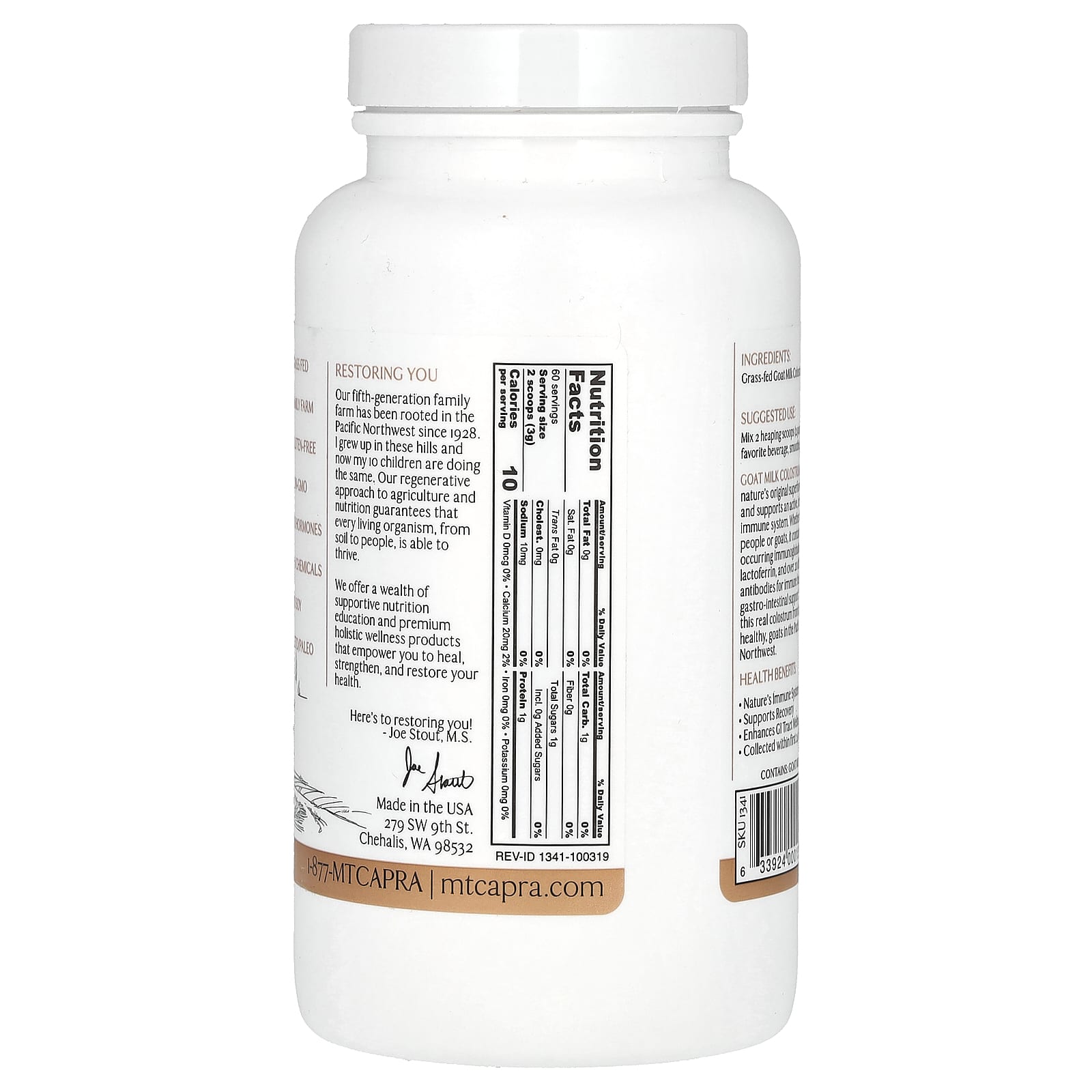 Mt. Capra, Goat Milk Colostrum Powder, 6 oz (174 g) - Image 2