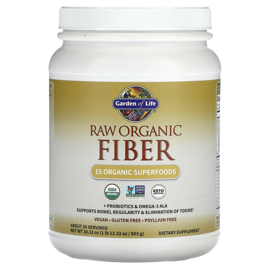 RAW Organic Fiber Powder for Healthy Gut & Bowel by Garden of Life - Image 1