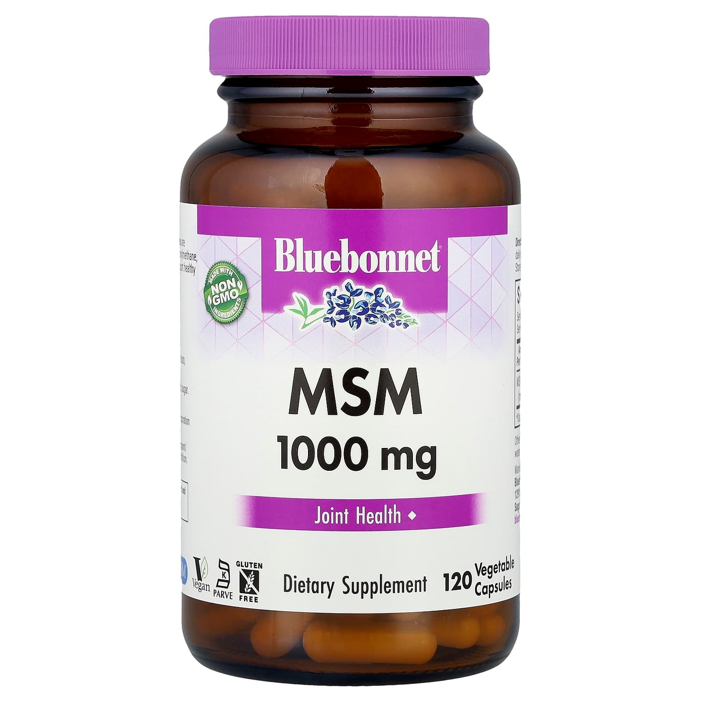 Bluebonnet Nutrition MSM 1000mg, 120 Veggie Capsules for Joint Health - Image 1