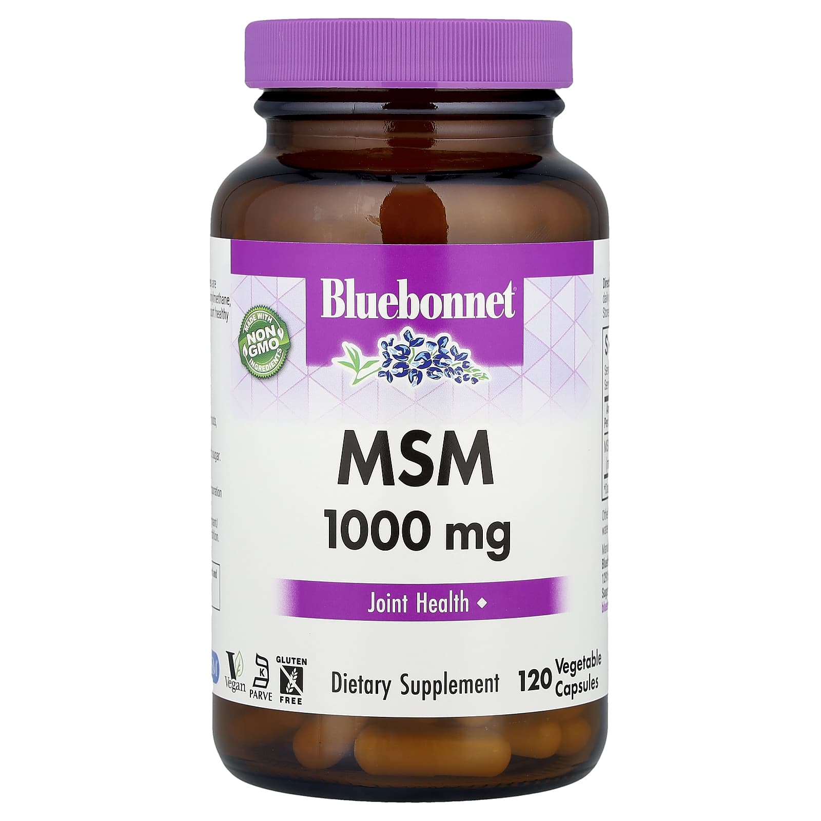 Bluebonnet Nutrition MSM 1000mg, 120 Veggie Capsules for Joint Health - Image 1