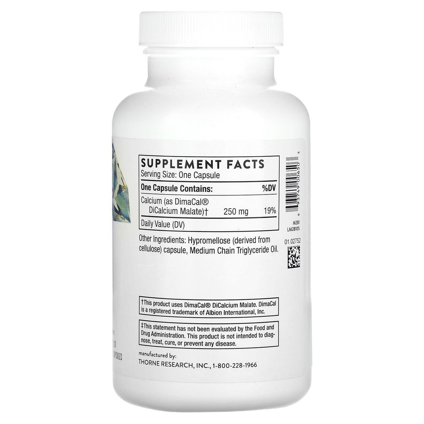Thorne, Calcium, 120 Capsules (250 mg per Capsule)