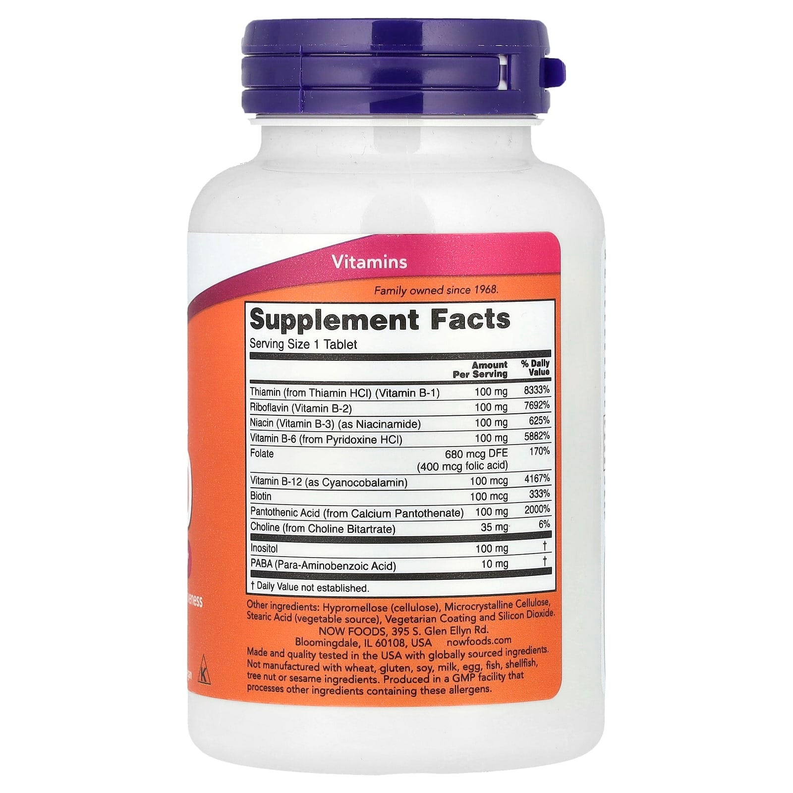 NOW Foods, Sustained Release B-100, 100 Tablets - Image 2