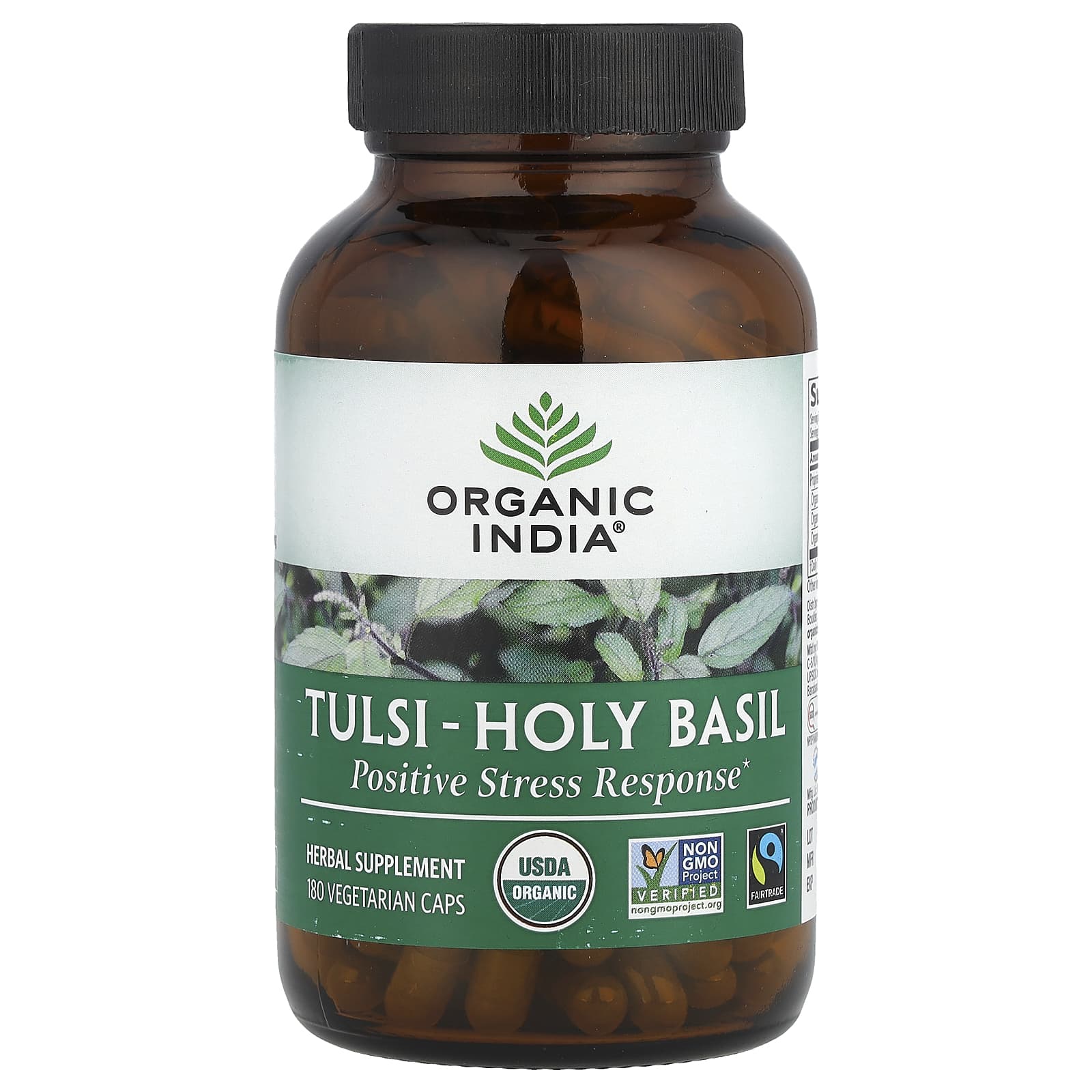 Organic India, Tulsi-Holy Basil, 180 Vegetarian Caps - Image 1