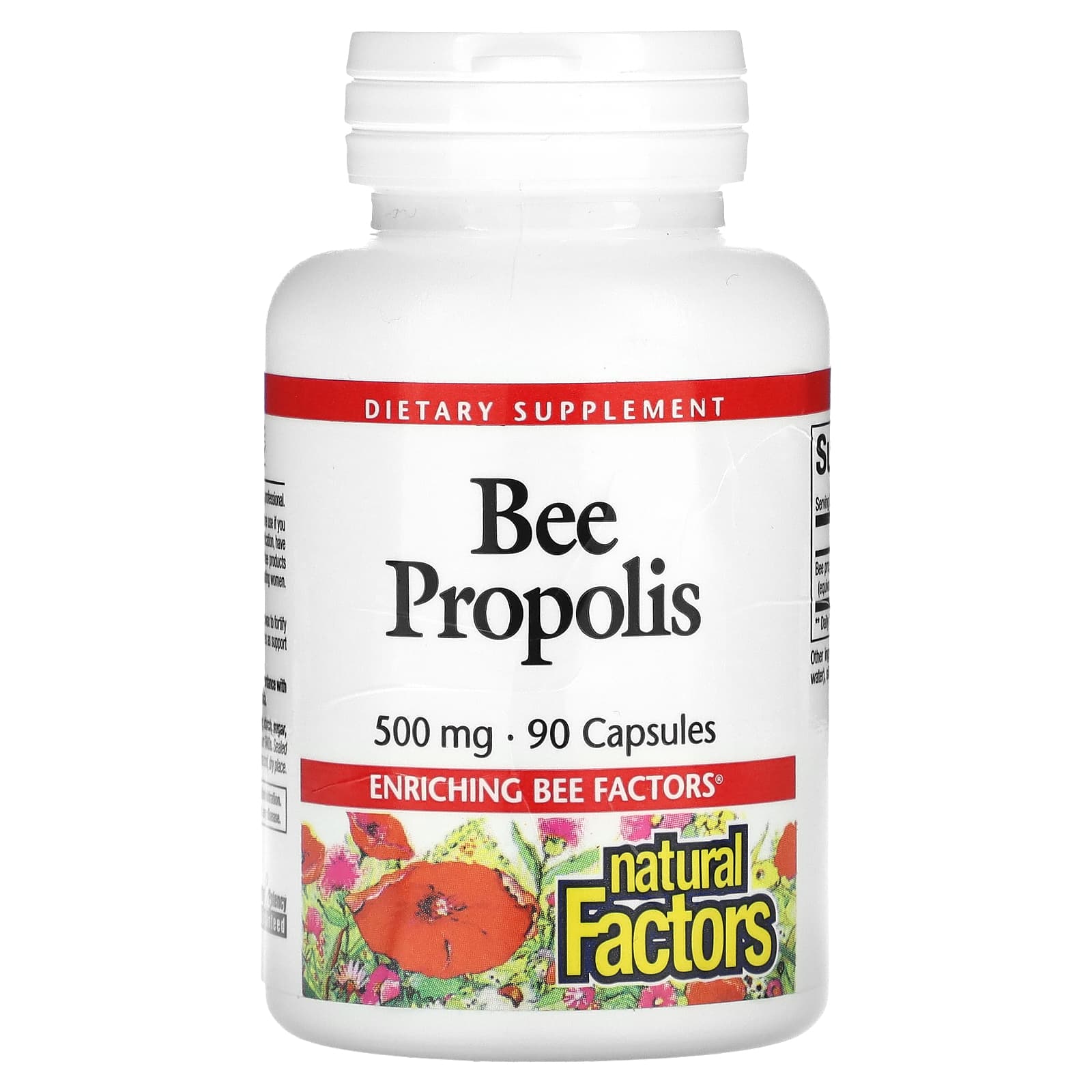 Natural Factors, Bee Propolis, 500 mg, 90 Capsules - Image 1