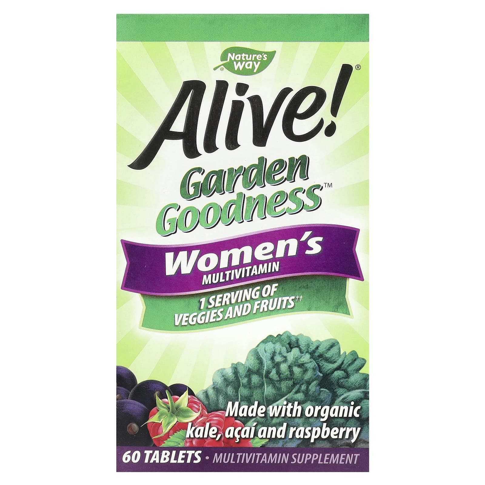Nature's Way, Alive! Garden Goodness, Women's Multivitamin, 60 Tablets - Image 1
