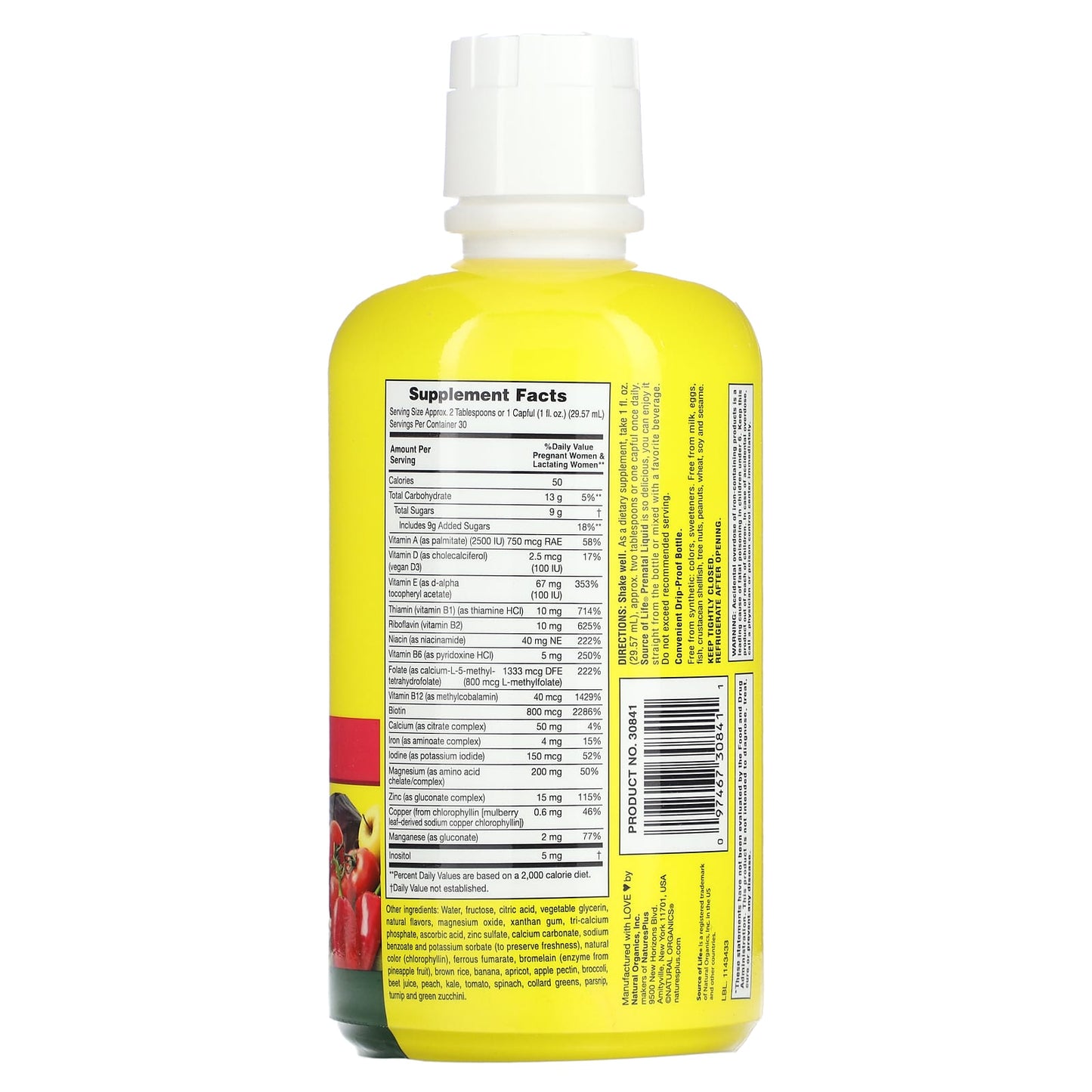 NaturesPlus, Source of Life, Prenatal Liquid, Tropical Fruit, 30 fl oz (887.10 ml) - Image 2