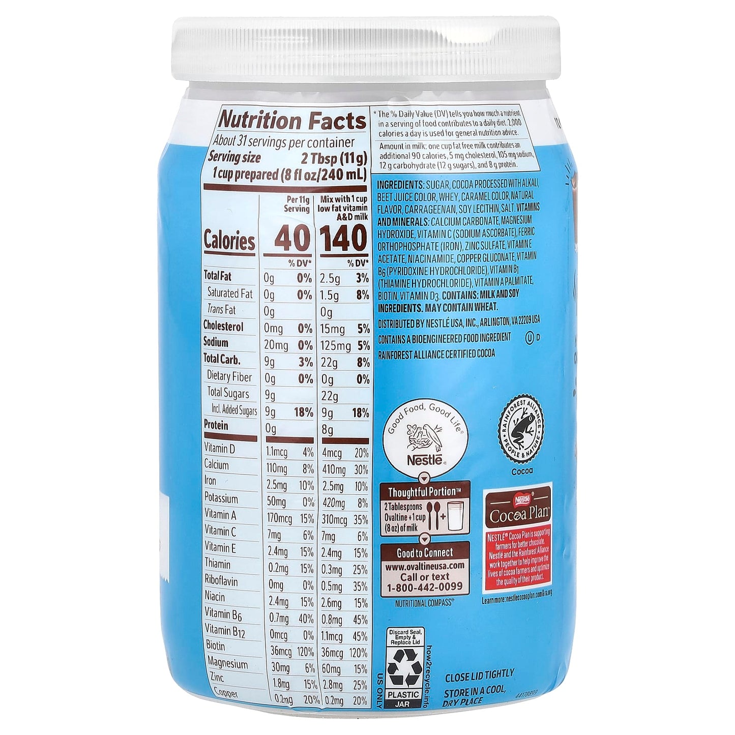 Ovaltine, Rich Chocolate Mix, 12 oz (340 g) - Image 2
