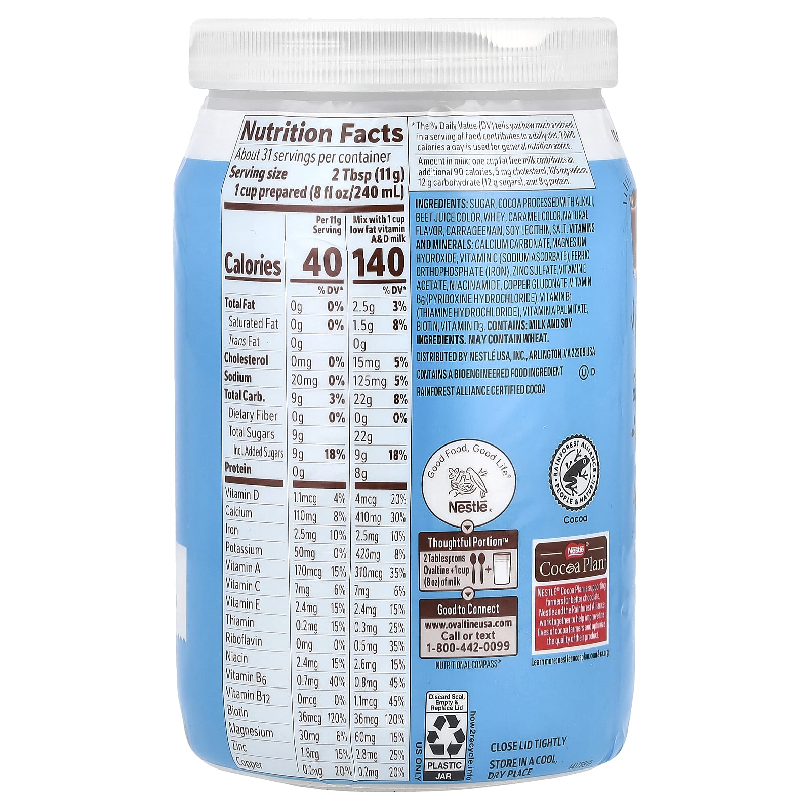 Ovaltine, Rich Chocolate Mix, 12 oz (340 g) - Image 2