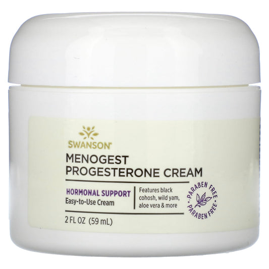 Swanson, Menogest Progesterone Cream, 2 fl oz (59 ml) - Image 1