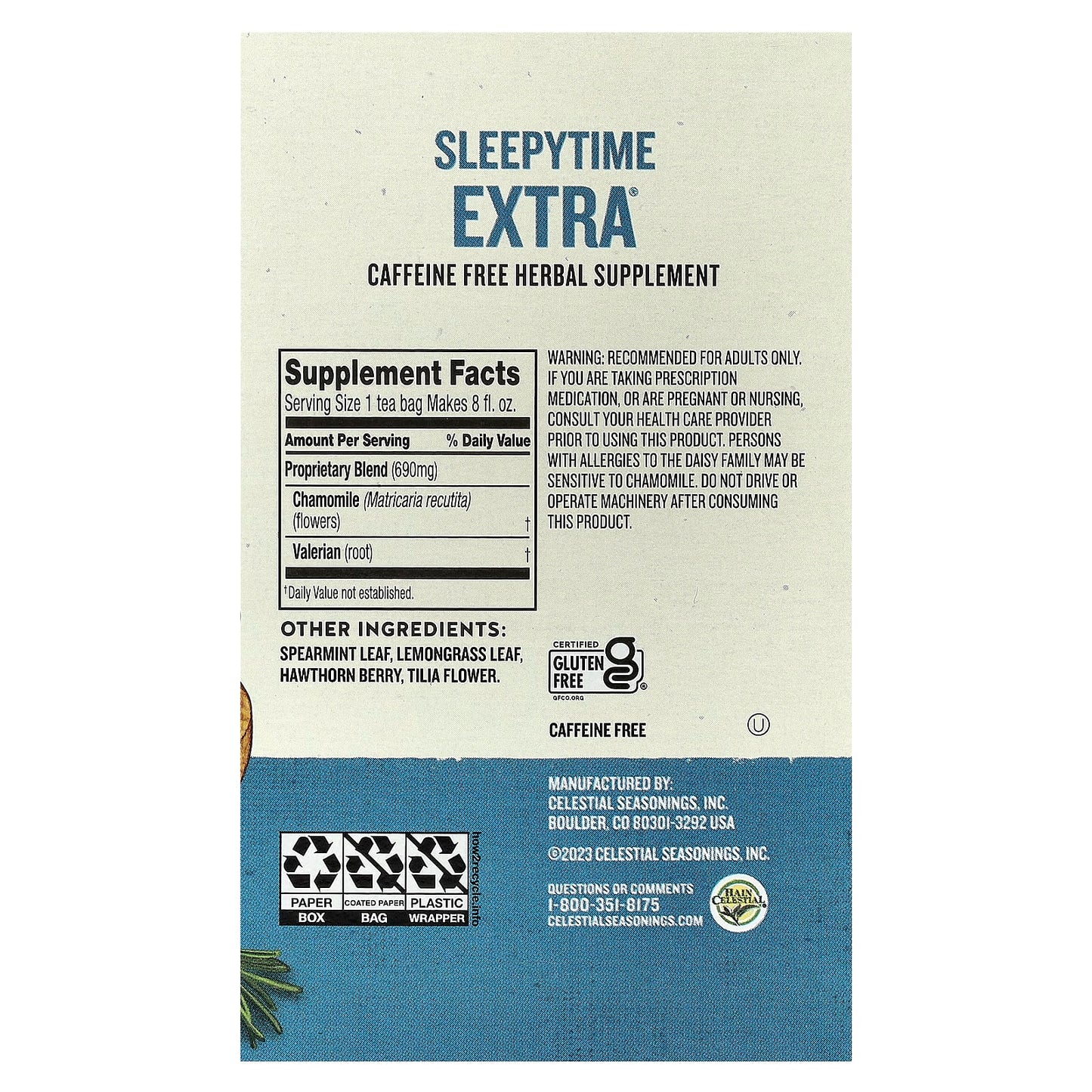 Celestial Seasonings Sleepytime Extra Caffeine Free Herbal Tea, 40 Tea Bags - Image 2