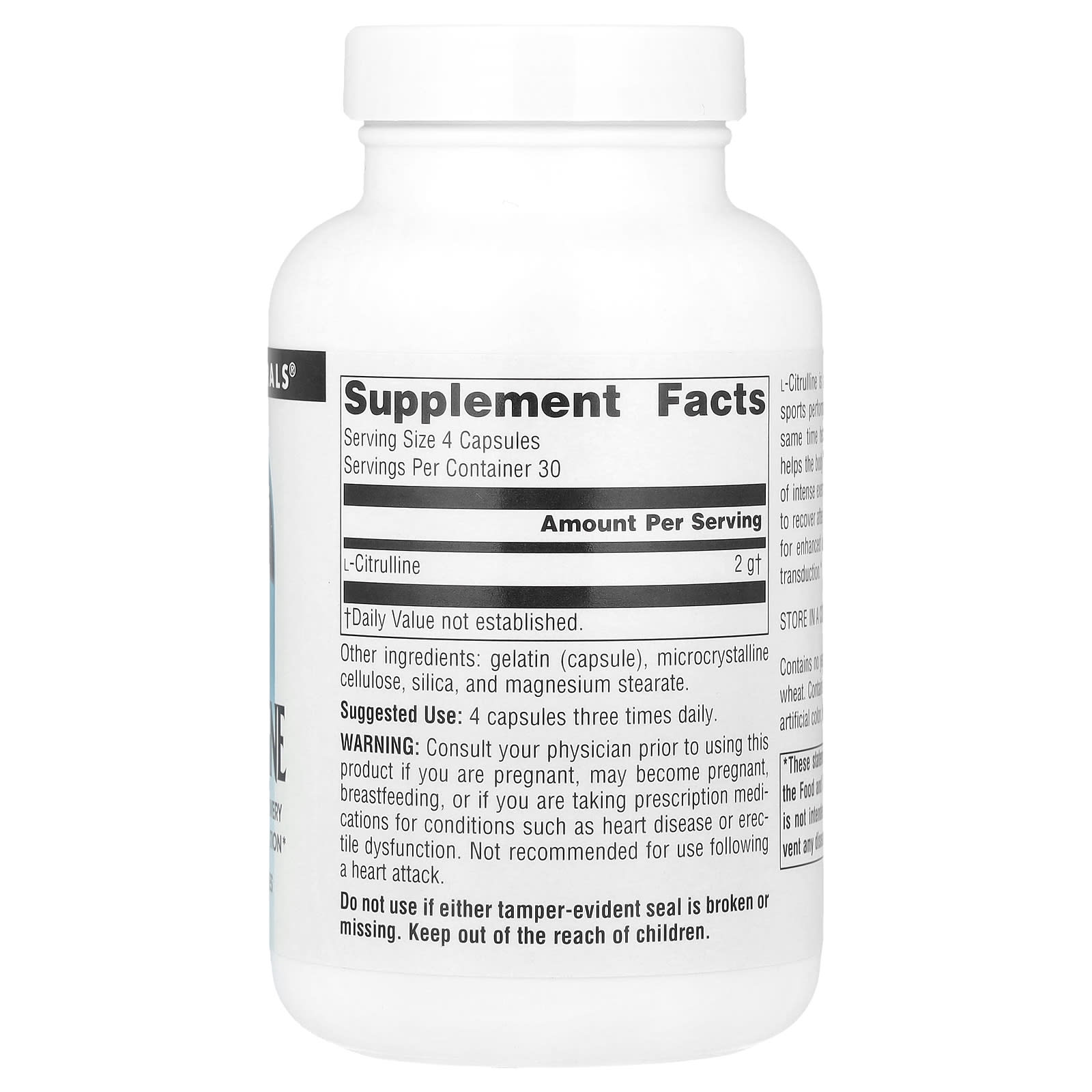 Source Naturals, L-Citrulline, 500 mg, 120 Capsules - Image 2