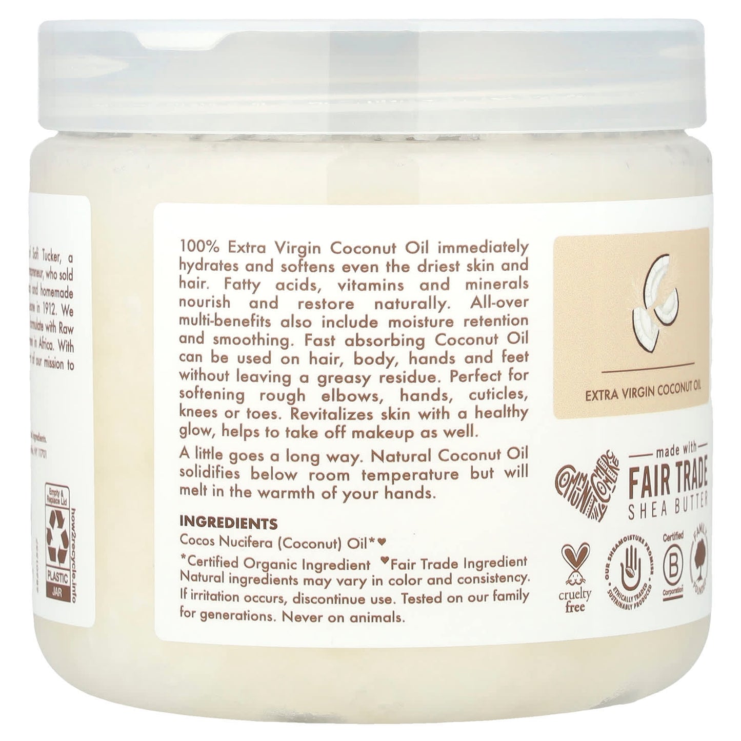 SheaMoisture, 100% Extra Virgin Coconut Oil, 14.5 fl oz (411 ml) - Image 2