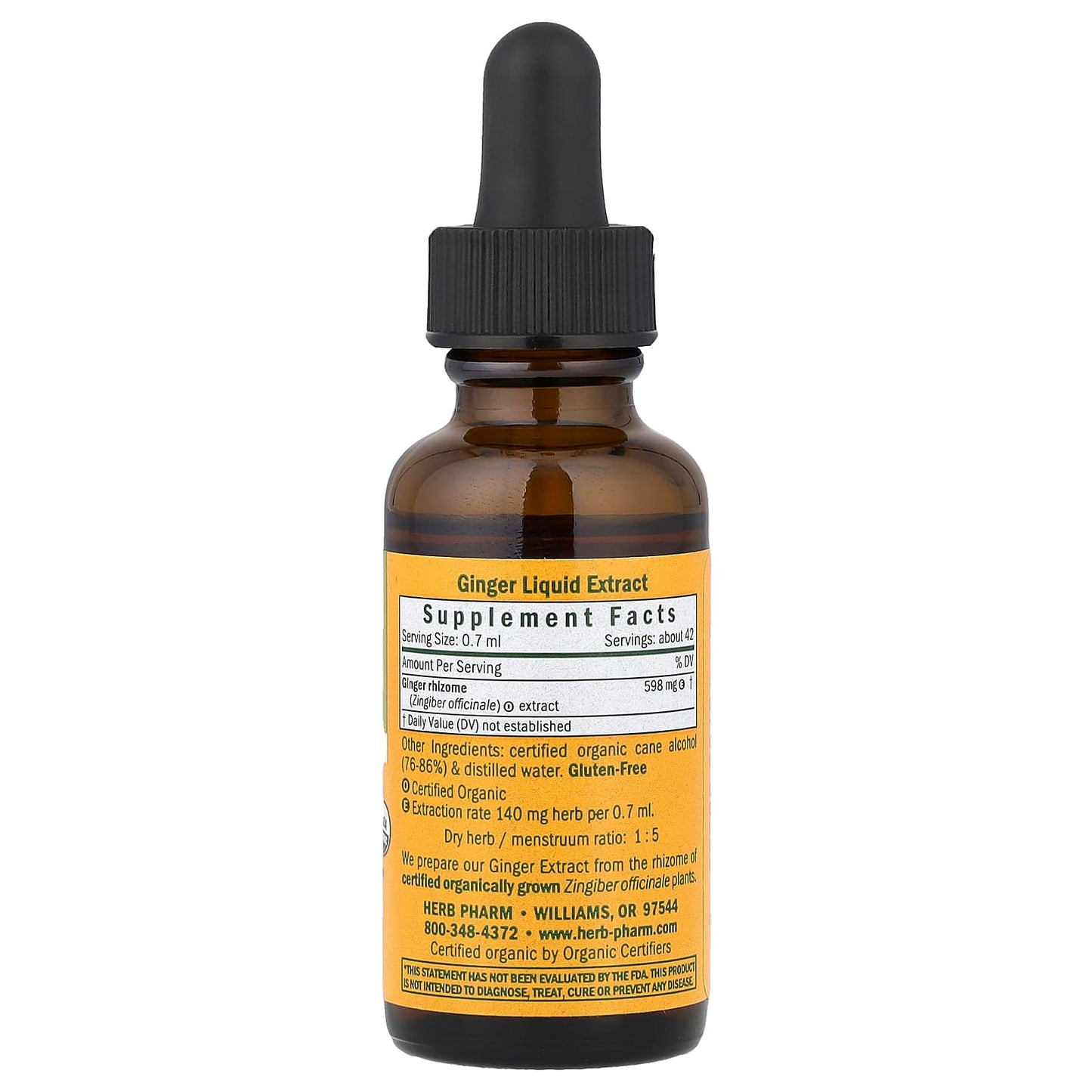 Herb Pharm USDA Organic Ginger Liquid Extract for Digestive Health, 1 fl oz - Image 2