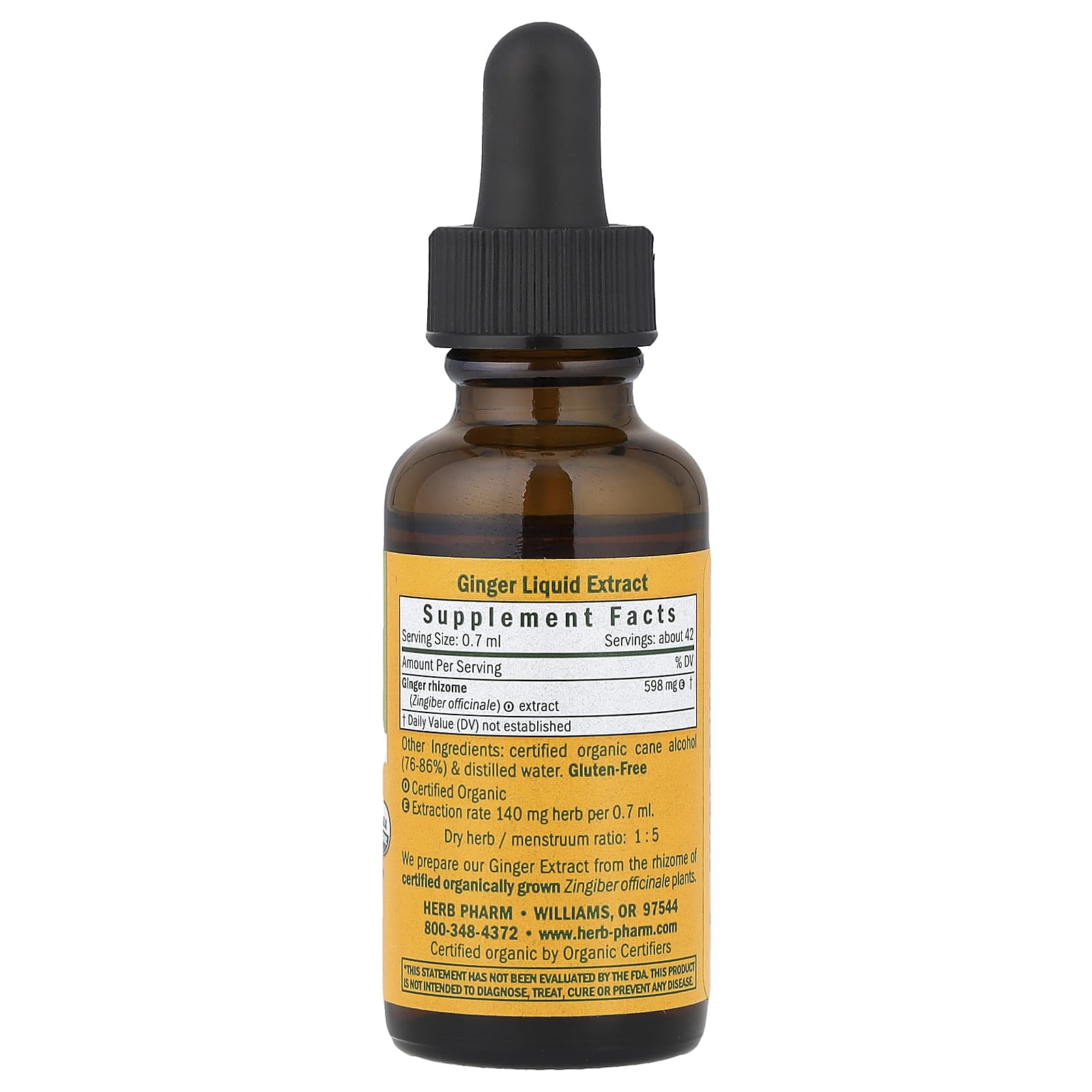 Herb Pharm USDA Organic Ginger Liquid Extract for Digestive Health, 1 fl oz - Image 2