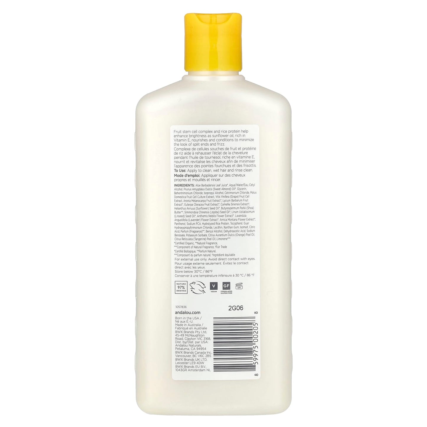 Andalou Naturals - Brilliant Shine Conditioner, Sunflower & Citrus, 11.5 fl oz - Image 2