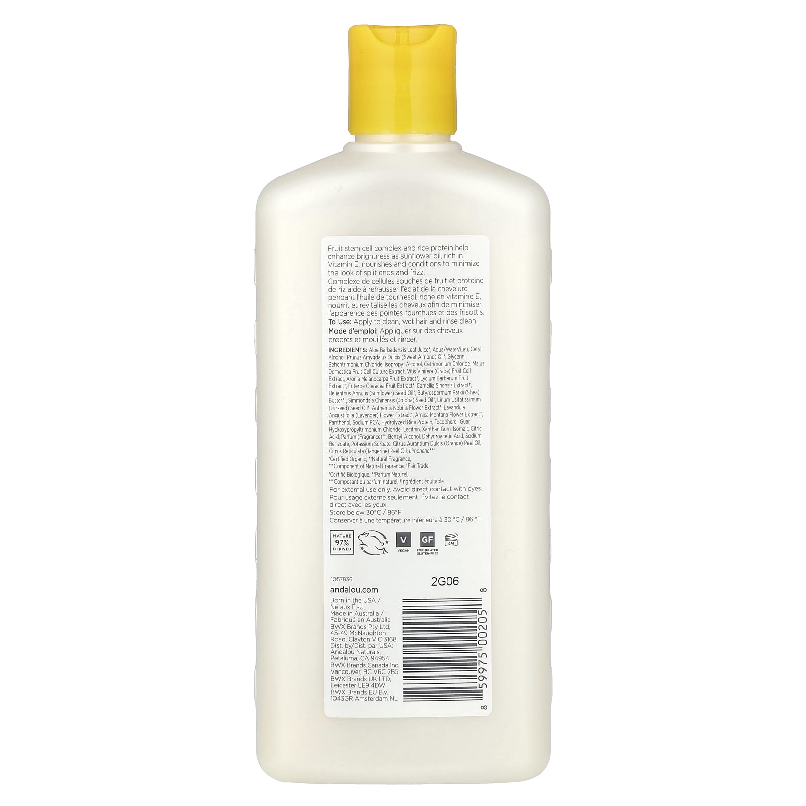 Andalou Naturals - Brilliant Shine Conditioner, Sunflower & Citrus, 11.5 fl oz - Image 2