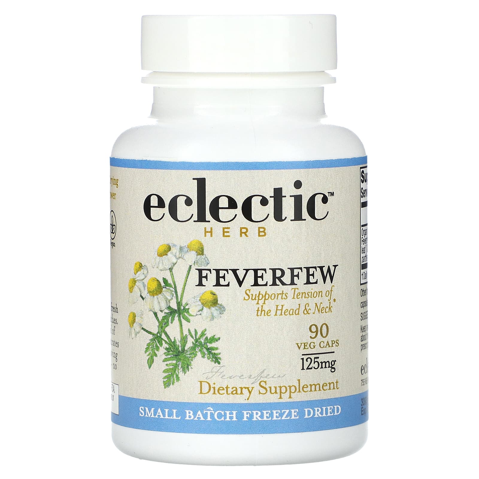 Feverfew Supplements by Eclectic Herb for Head & Neck Tension Relief - Image 1