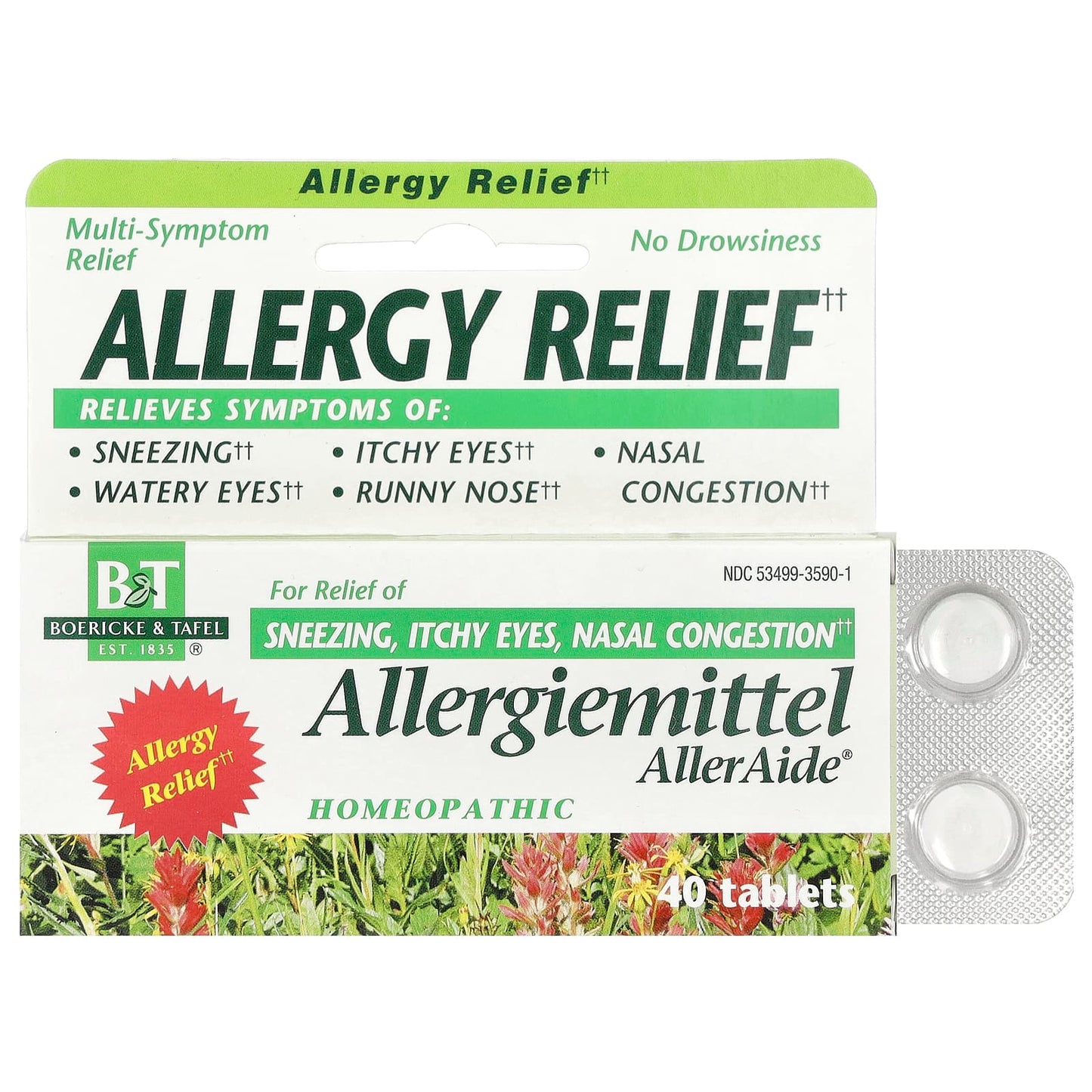 Homeopathic Allergy Relief with AllerAide - 40 Tablets by Boericke & Tafel - Image 1
