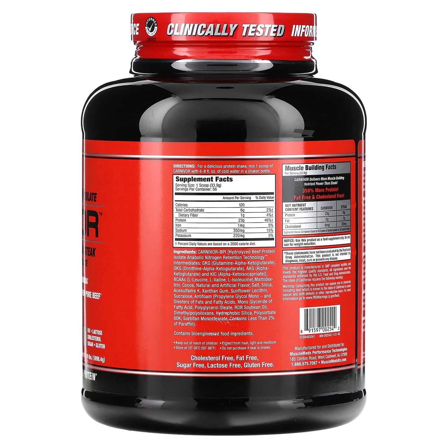 MuscleMeds, Carnivor, Bioengineered Beef Protein Isolate, Chocolate, 4.19 lbs (1898.4 g) - Image 2