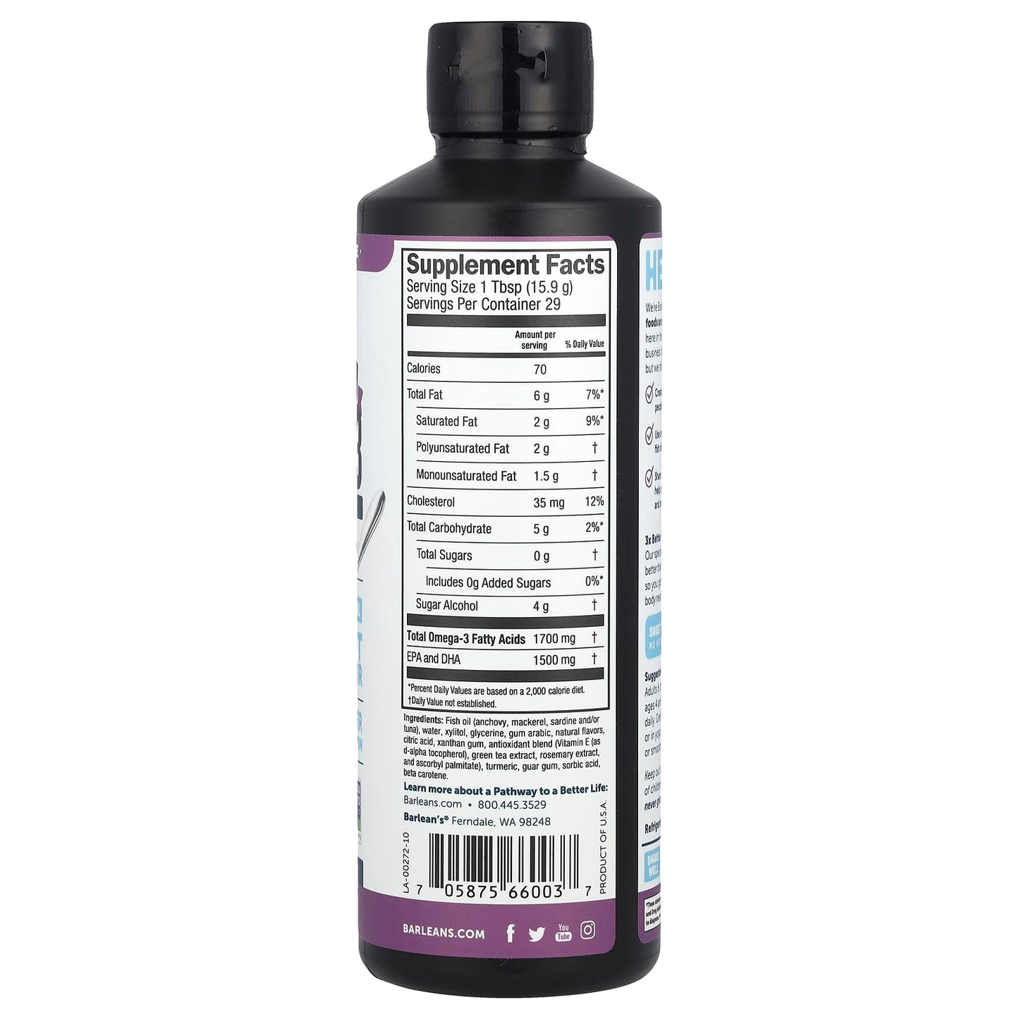Barleans Omega-3 Fish Oil Supplement - Passion Pineapple Smoothie - Image 2