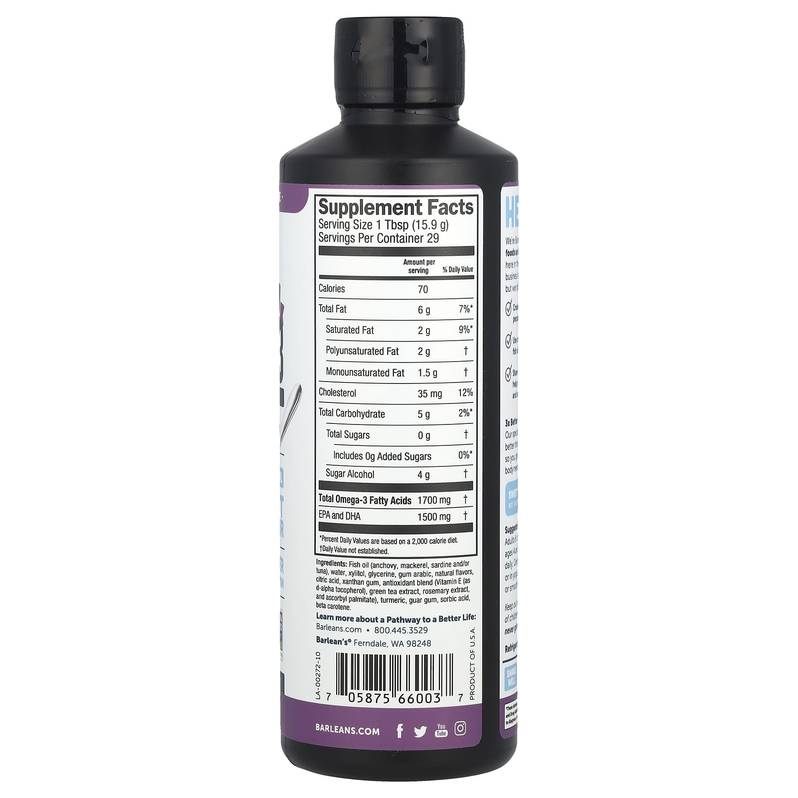 Barleans Omega-3 Fish Oil Supplement - Passion Pineapple Smoothie - Image 2