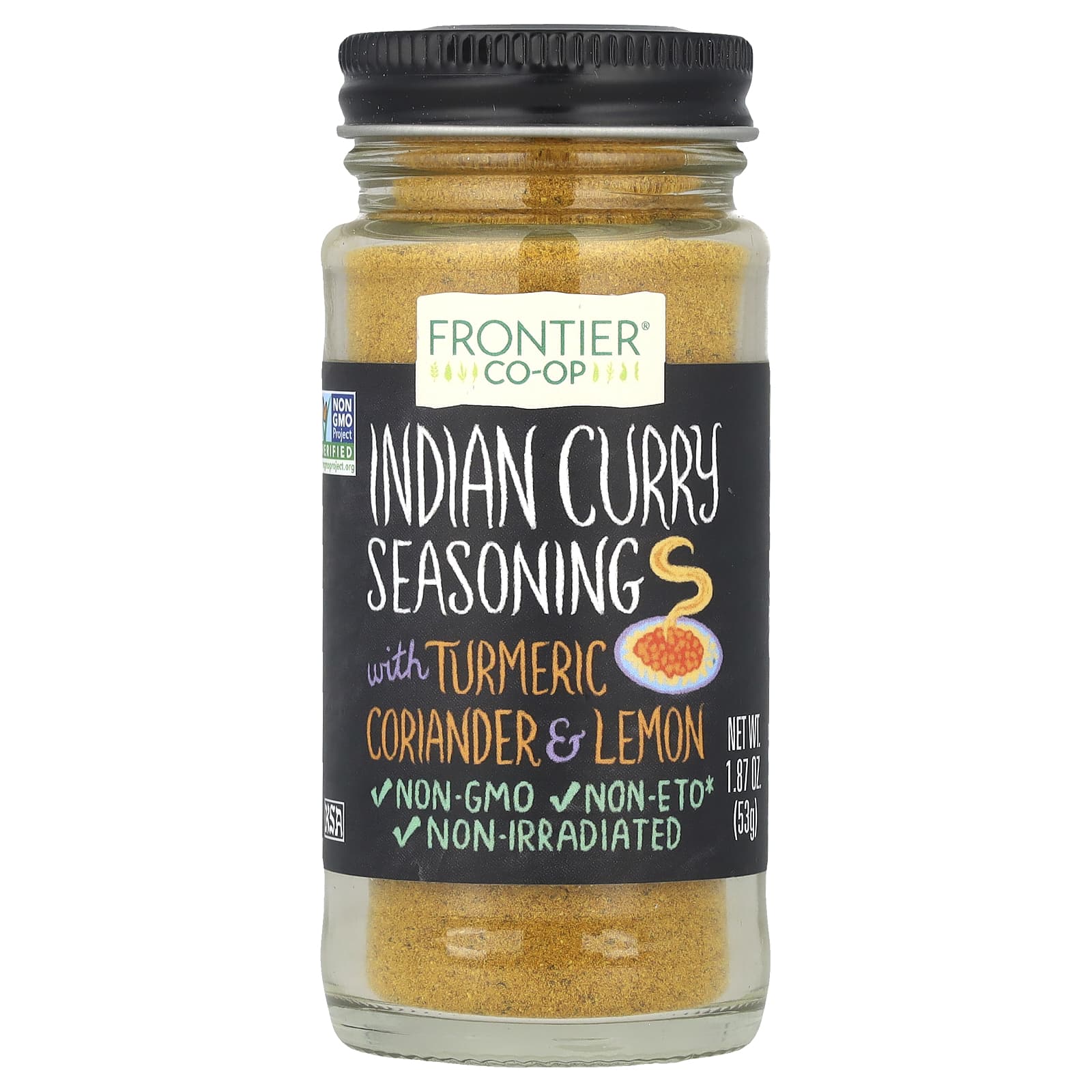 Frontier Co-op Indian Curry Seasoning with Turmeric Coriander & Lemon, Non-GMO - Image 1