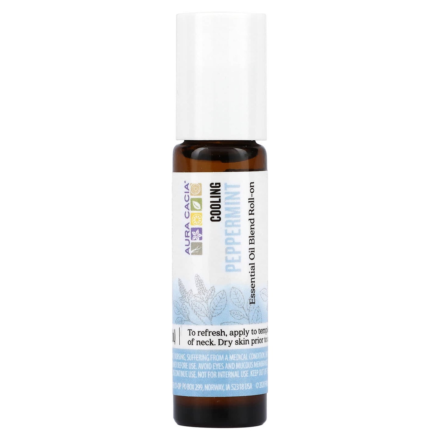 Aura Cacia Peppermint Cooling Roll-On Essential Oil Blend 0.31 fl oz - Image 1