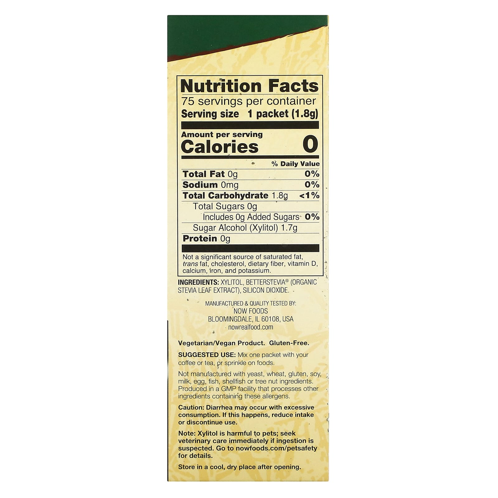 NOW Foods, Real Food, Xylitol Plus, 75 Packets, 0.0635 oz (1.8 g) Each - Image 2
