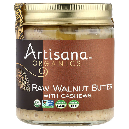 Artisana Organic Raw Walnut & Cashew Butter, USDA Certified, 8 oz (227g) - Image 1