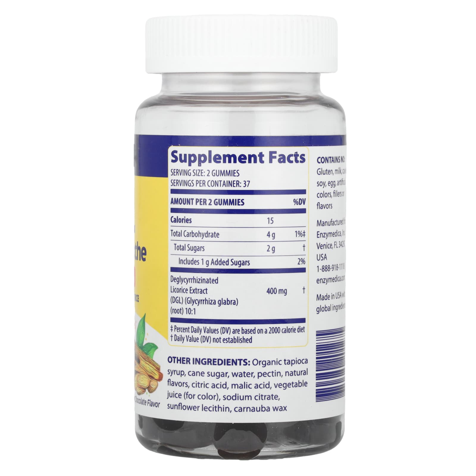 Enzymedica DGL Stomach Soothe Gummies - German Chocolate Flavor - Image 2