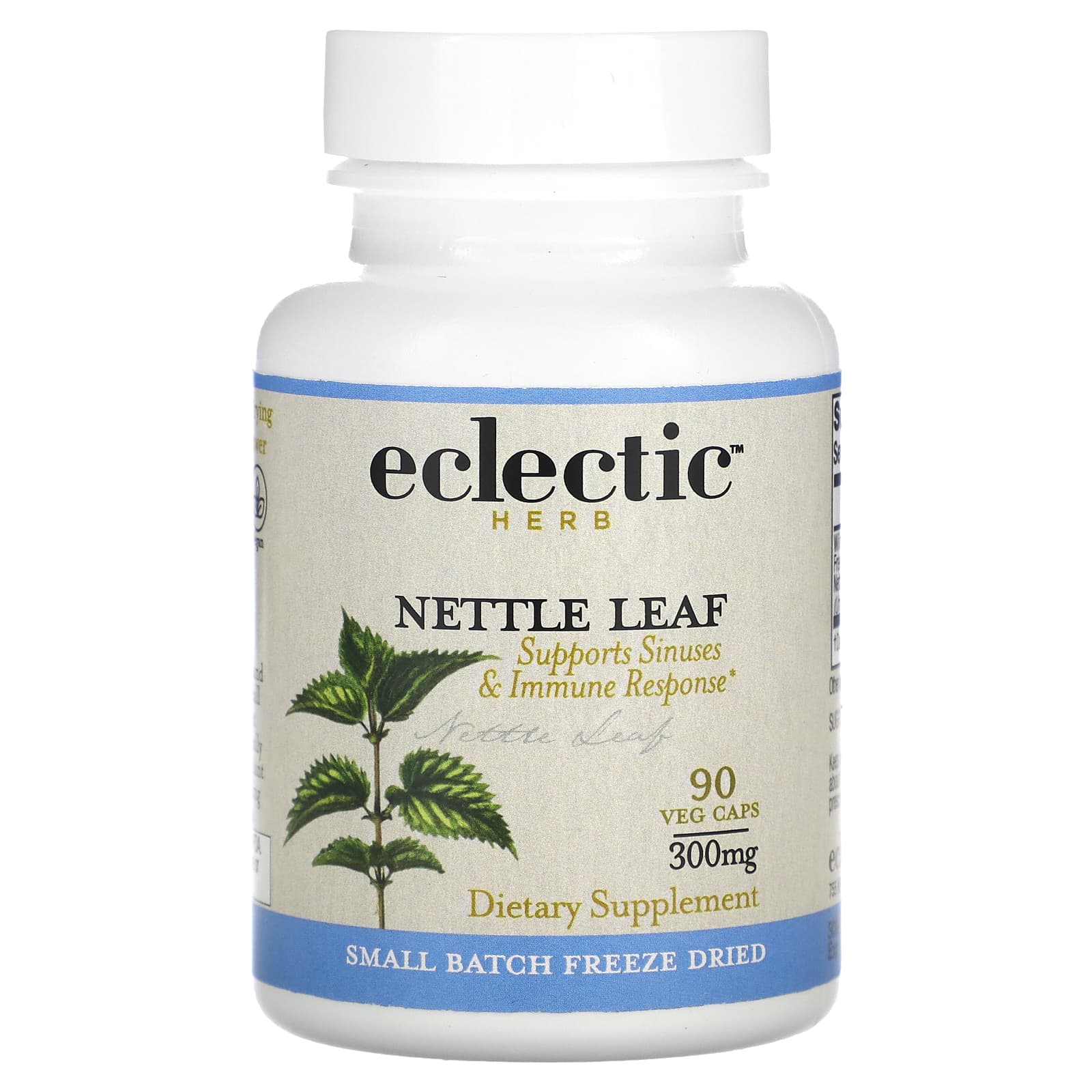 Nettle Leaf Supplement, 300mg, 90 Veg Capsules by Eclectic Herb - Image 1